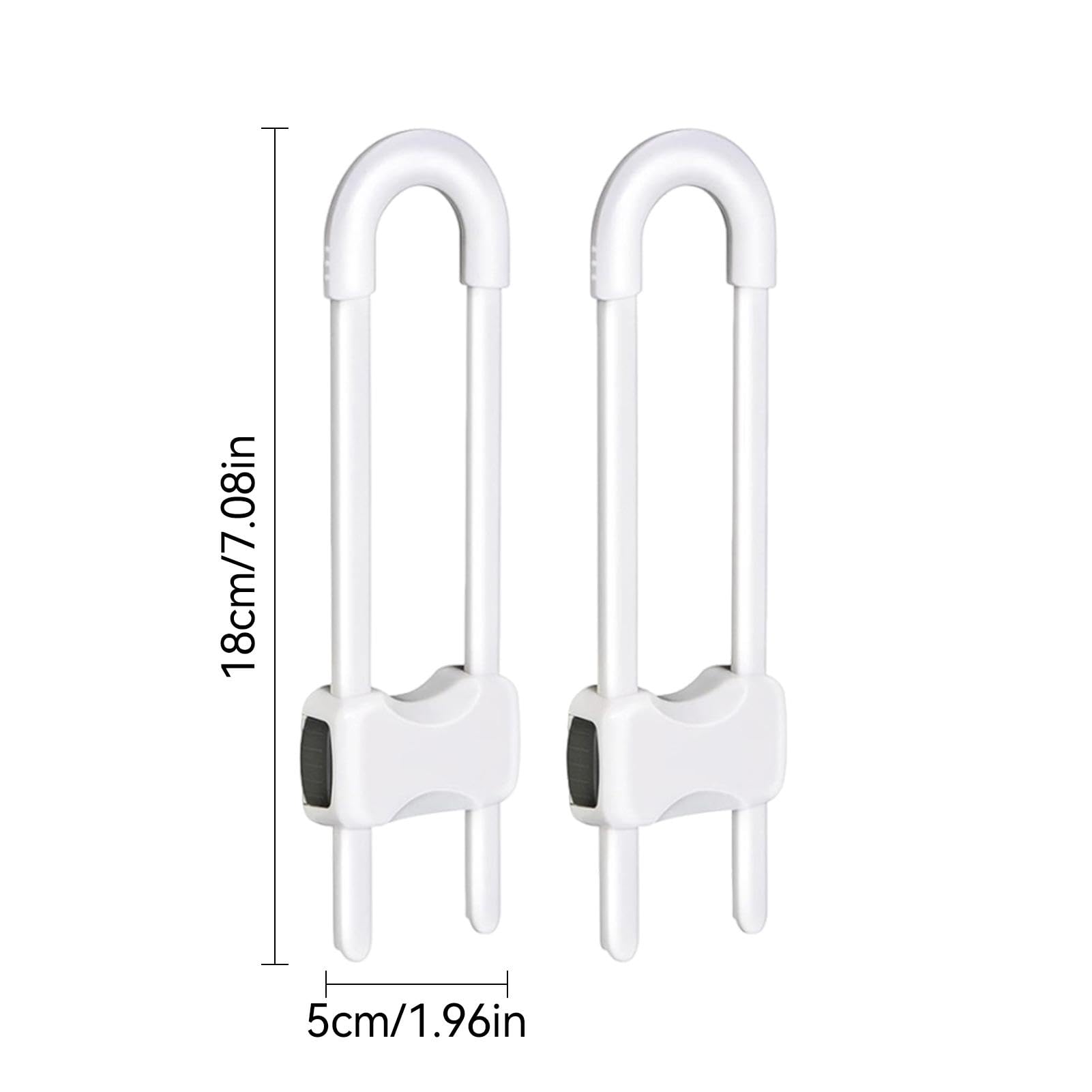 Child Safety Cabinet Locks - Adjustable U-Shaped ABS Baby Proof Locks for Knob Handles (2 Pack) | Secure Kitchen Cabinets, Storage Cupboards & Closets | Perfect for Childproofing Homes with Toddlers
