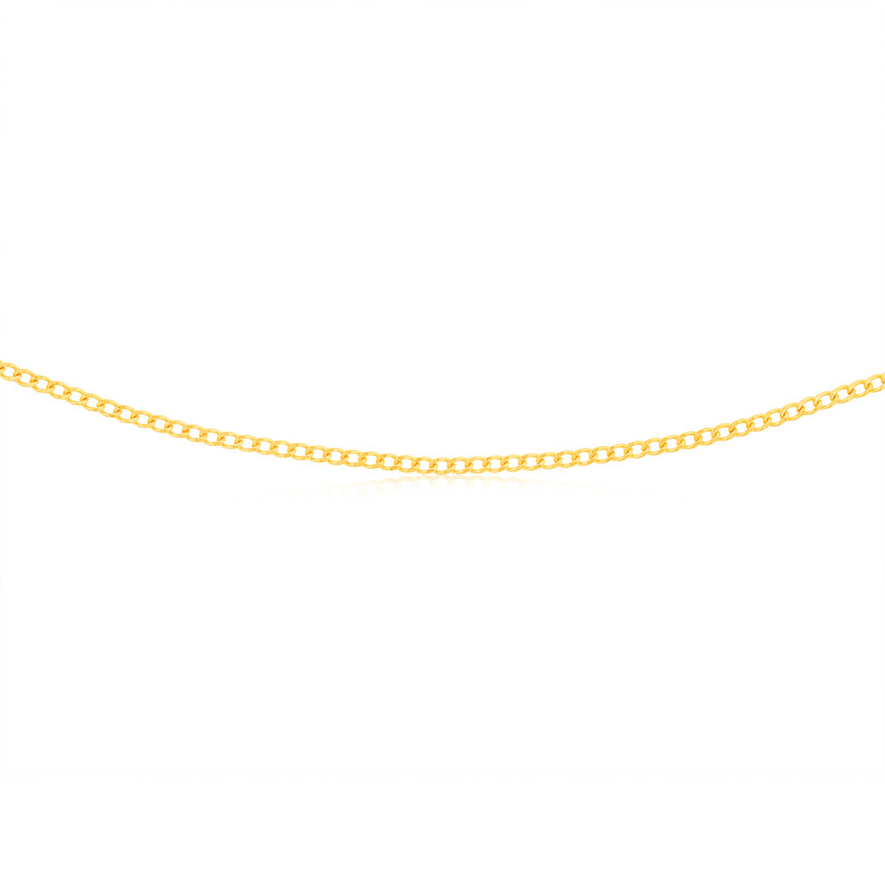 9ct Yellow Gold 40 Gauge Curb 50cm Chain Necklace for Men & Women - Perfect for Layering, Gifts & Everyday Wear