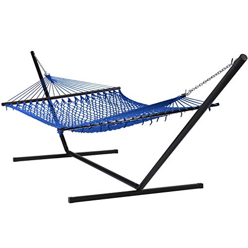 Dark Blue Hammock and Black Stand