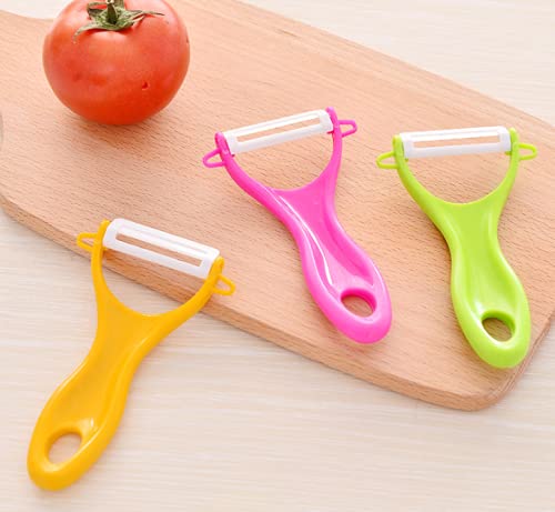 4-Piece Ceramic Peeler Set - Sharp Stainless Steel Blade for Peeling Vegetables, Fruits, Potatoes, Cucumbers & Apples | Perfect for Kitchen Use, Camping & Travel