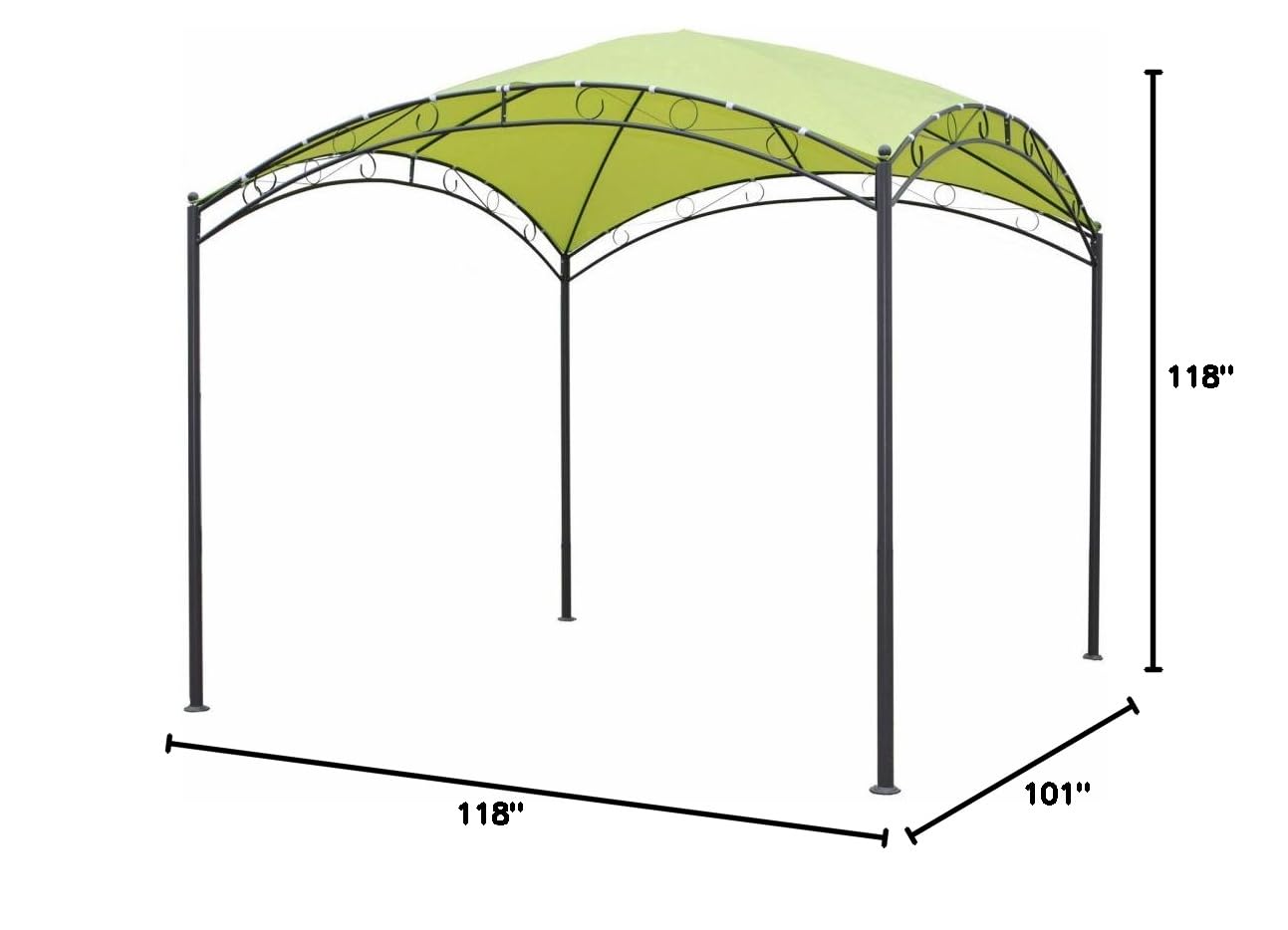 10ft Square Dome Top Gazebo - Outdoor Patio Canopy with Mosquito Netting for Garden, Backyard, and Poolside Relaxation | International Caravan Furniture