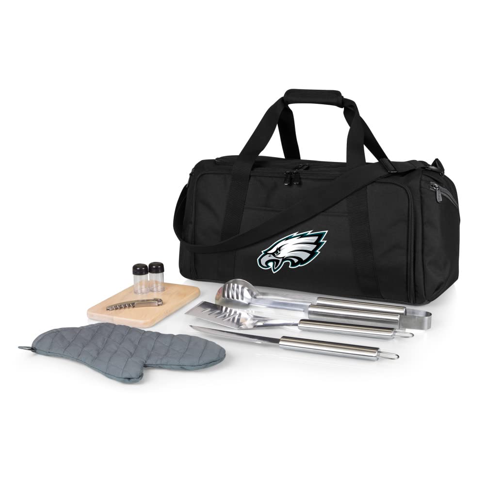 NFL BBQ Kit & Cooler Tote Set - Premium Barbecue and Picnic Accessories for Outdoor Grilling, Tailgating & Camping - Perfect for Game Day Parties and Backyard Cookouts
