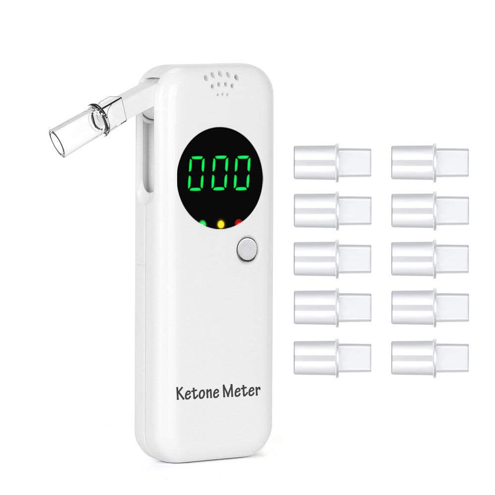 Anntoo Portable Ketone Breath Meter - Digital Ketone Breathalyzer for Ketosis Testing with 10 Disposable Mouthpieces | Perfect for Keto Diet, Weight Loss & Fitness Tracking