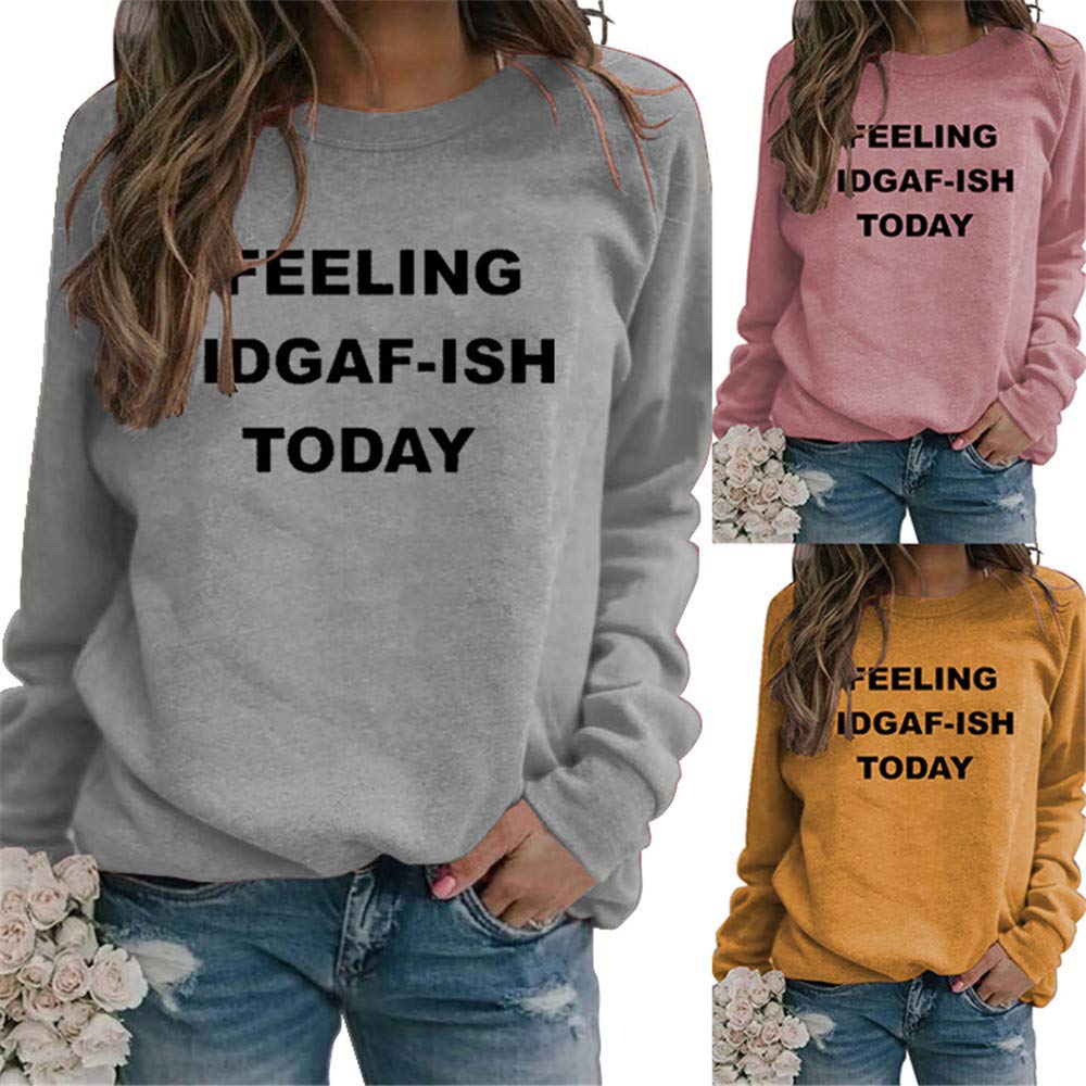 Women's Casual Long Sleeve Round Neck Loose Pullover Sweatshirt Top - Cozy Lounge Wear for Home, Outfits & Everyday Comfort