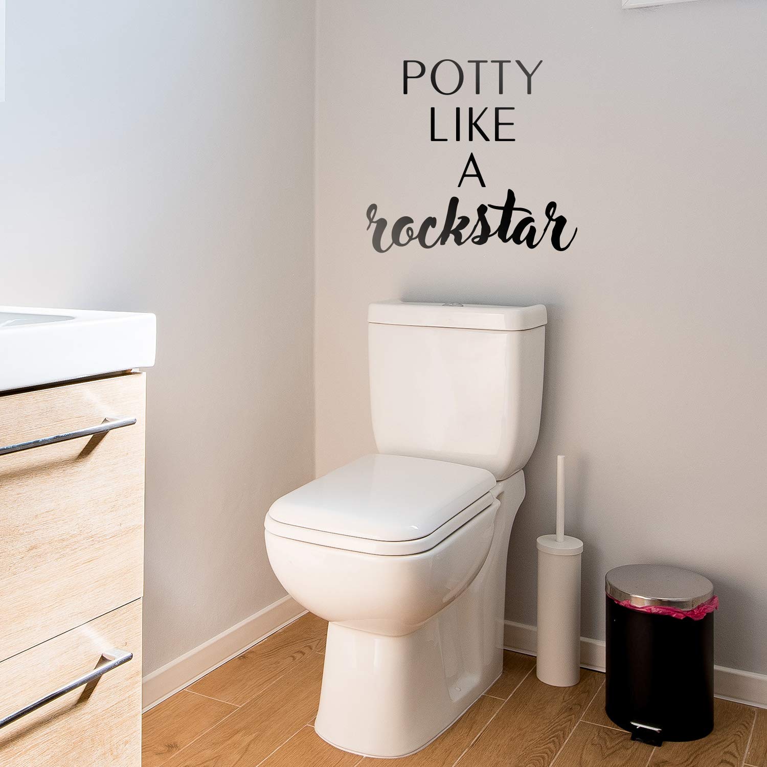 Funny Vinyl Wall Art Decal - Potty Like A Rockstar - 20