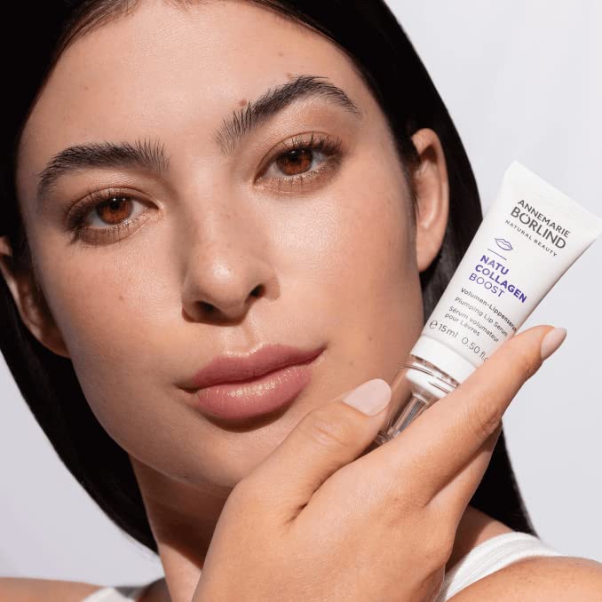ANNEMARIE BÖRLIND NATU COLLAGEN BOOST Plumping Lip Serum - Vegan Lip Plumper with Botanical Collagen & Plant-Based Protein, 0.5oz - Hydrates & Rejuvenates Lips for Fuller Look | Perfect for Daily Use & Special Occasions