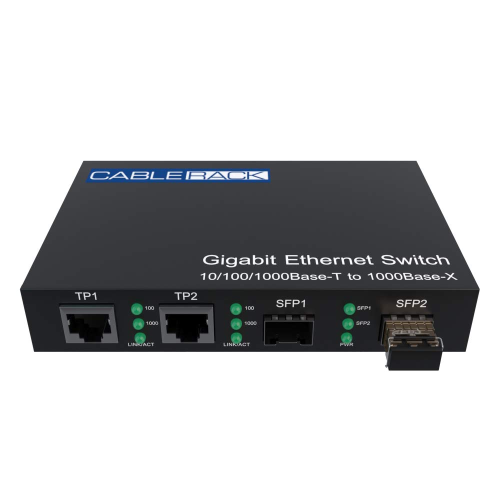 Dual Gigabit Media Converter with SFP Slot - LC Multimode Fiber to Ethernet Converter for High-Speed Network | Perfect for Data Centers, Office Networks & Home Media Streaming