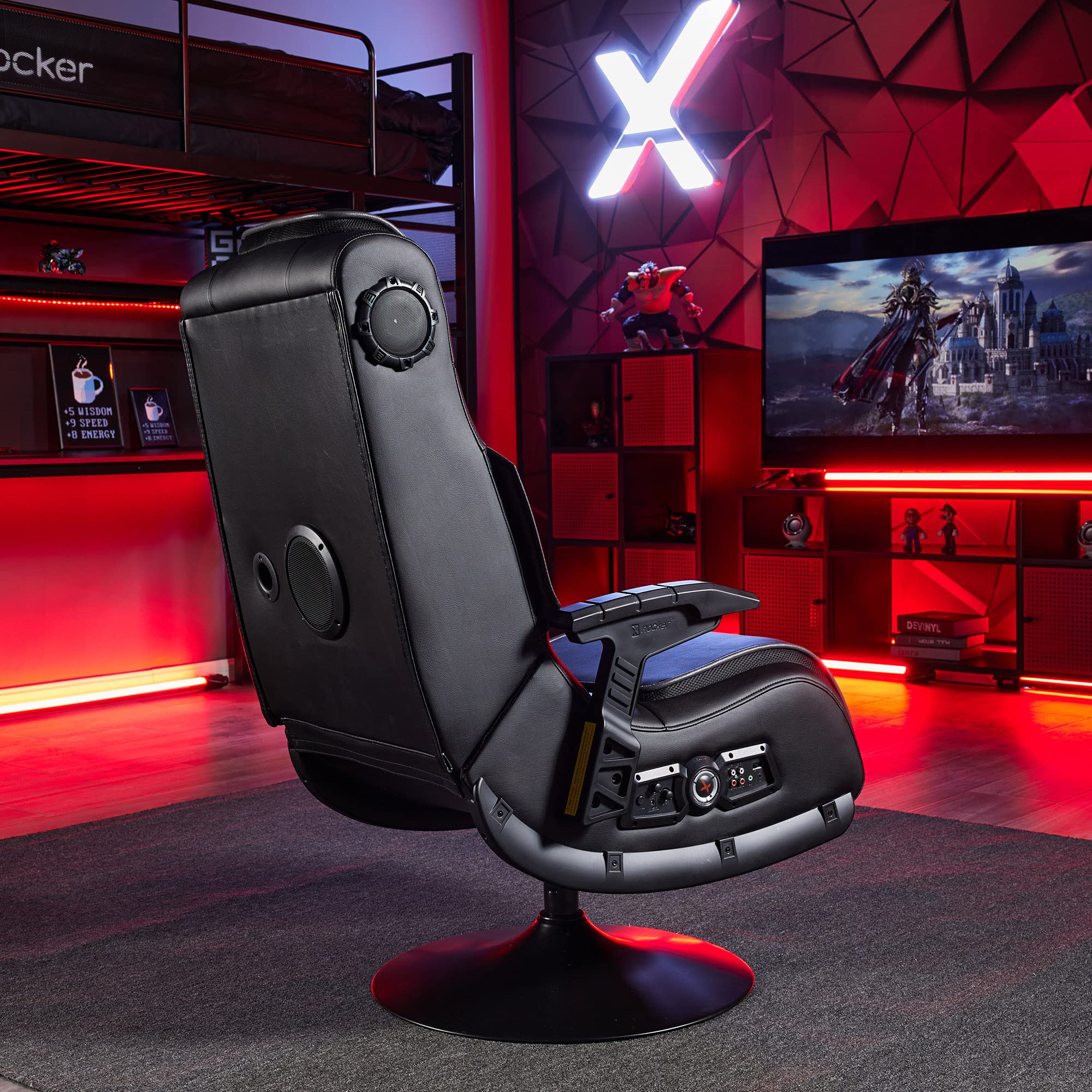 X Rocker PC Gaming Chair with Built-in Speakers - Ergonomic Pedestal Office Chair for Adults & Teens - Perfect for Video Games, Computer Work & Home Theater