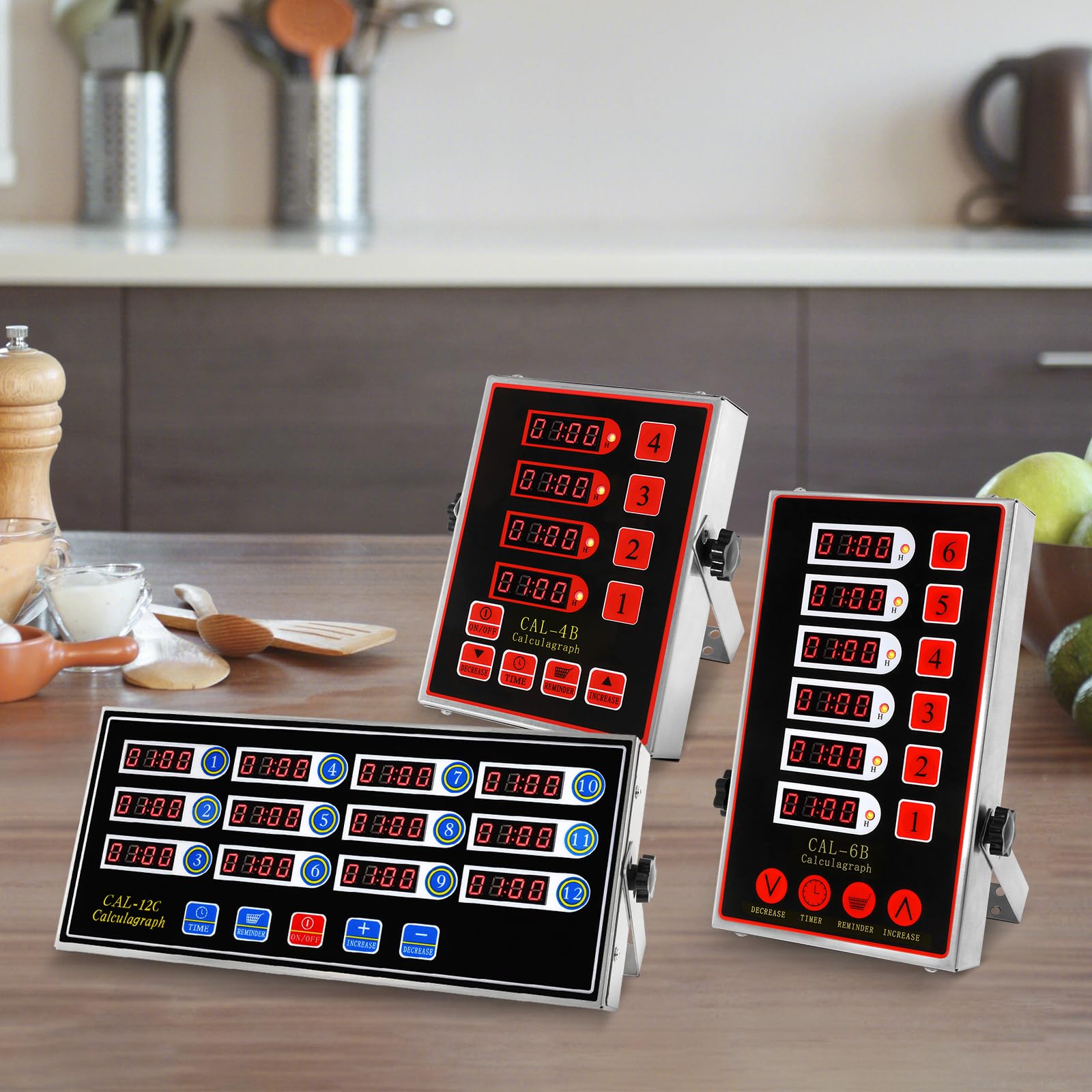 BEAMNOVA 8 Channel + 4 Channel + 6 Channel Digital Kitchen Timer Bundle - Commercial Restaurant Fryer Timer with Multiple Displays for Cooking, Baking & Food Service