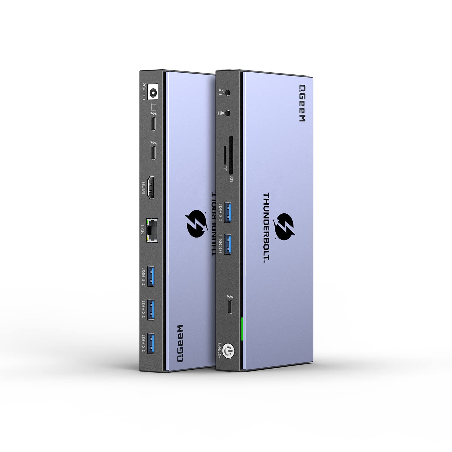 QGeeM 16-in-1 Thunderbolt 4 Docking Station | Dual 4K or Single 8K HDMI | USB-C Hub for MacBook Pro, Dell, HP, Lenovo | Thunderbolt 3 Compatible | Perfect for Home Office, Gaming & Multi-Monitor Setup