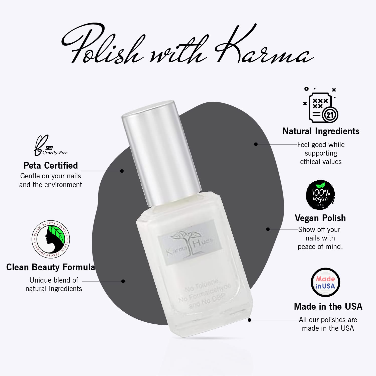 Organic Vegan Nail Polish - Non-Toxic, Cruelty-Free French White for Nail Art