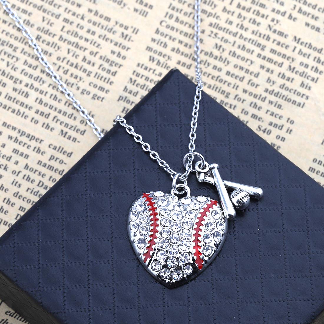 CHOORO Baseball Mom Gift - Sterling Silver Zircon Charm Necklace & Earrings Set for Baseball Team Lovers, Players & Coaches | Perfect for Games, Practice & Special Occasions