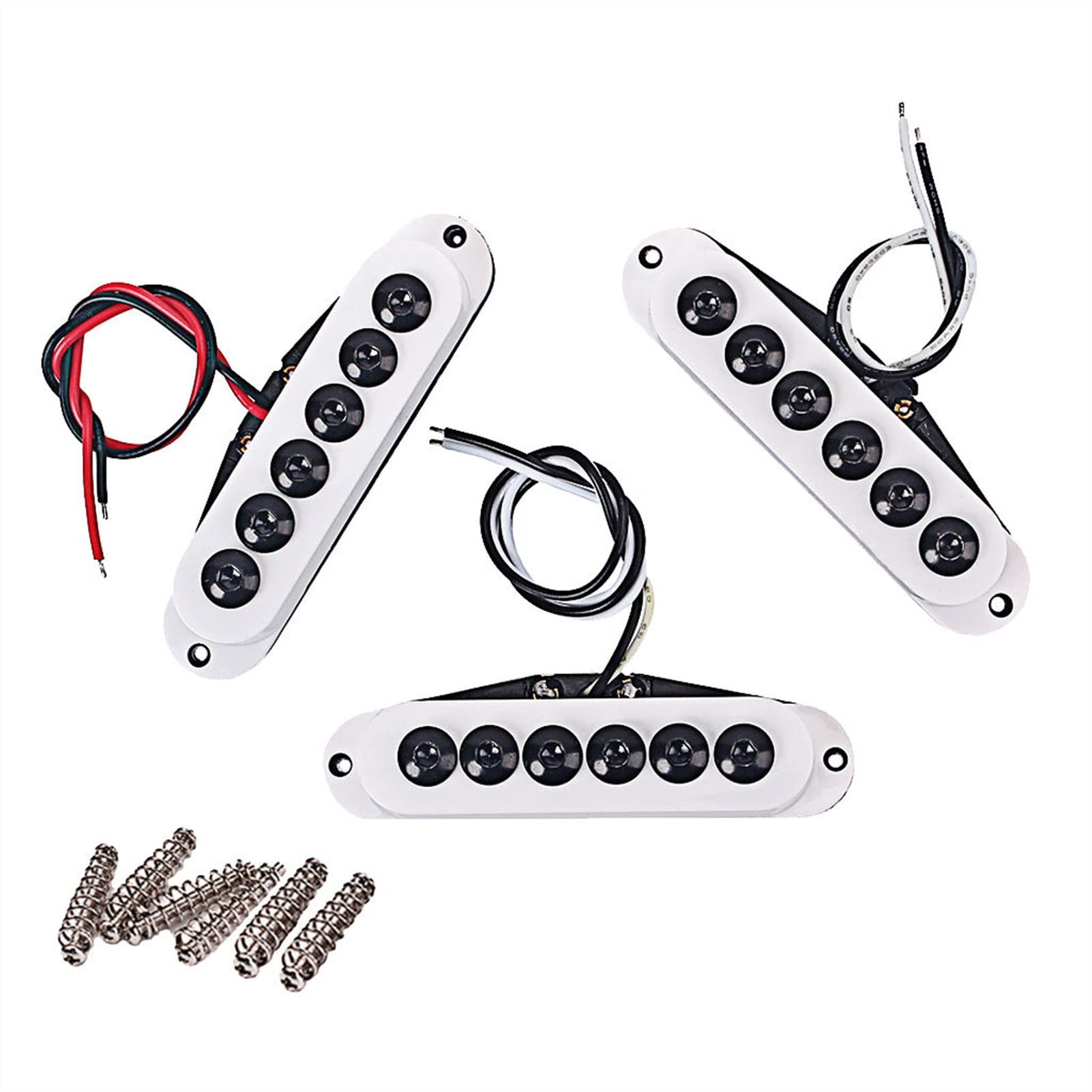 Electric Guitar Pickup Set - 3 Single Coil Pickups (48mm/50mm/52mm) for 6-String Guitars - Replacement Parts & Accessories for Fender Stratocaster Style Guitars - Perfect for Rock, Blues & Jazz Performances