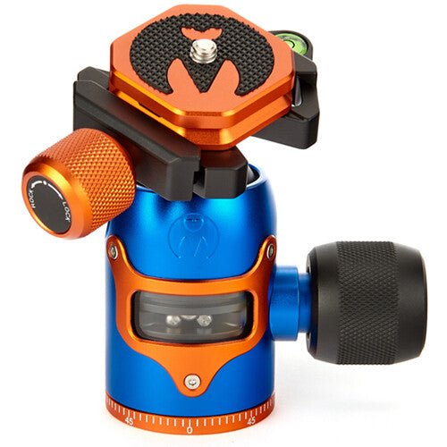3 Legged Thing AirHed Vu Ballhead - Professional Camera Tripod Head with 360° Panoramic Rotation, Quick Release Plate & Bubble Level - Perfect for DSLR, Mirrorless & Video Cameras (Blue) - Ideal for Landscape, Travel & Studio Photography