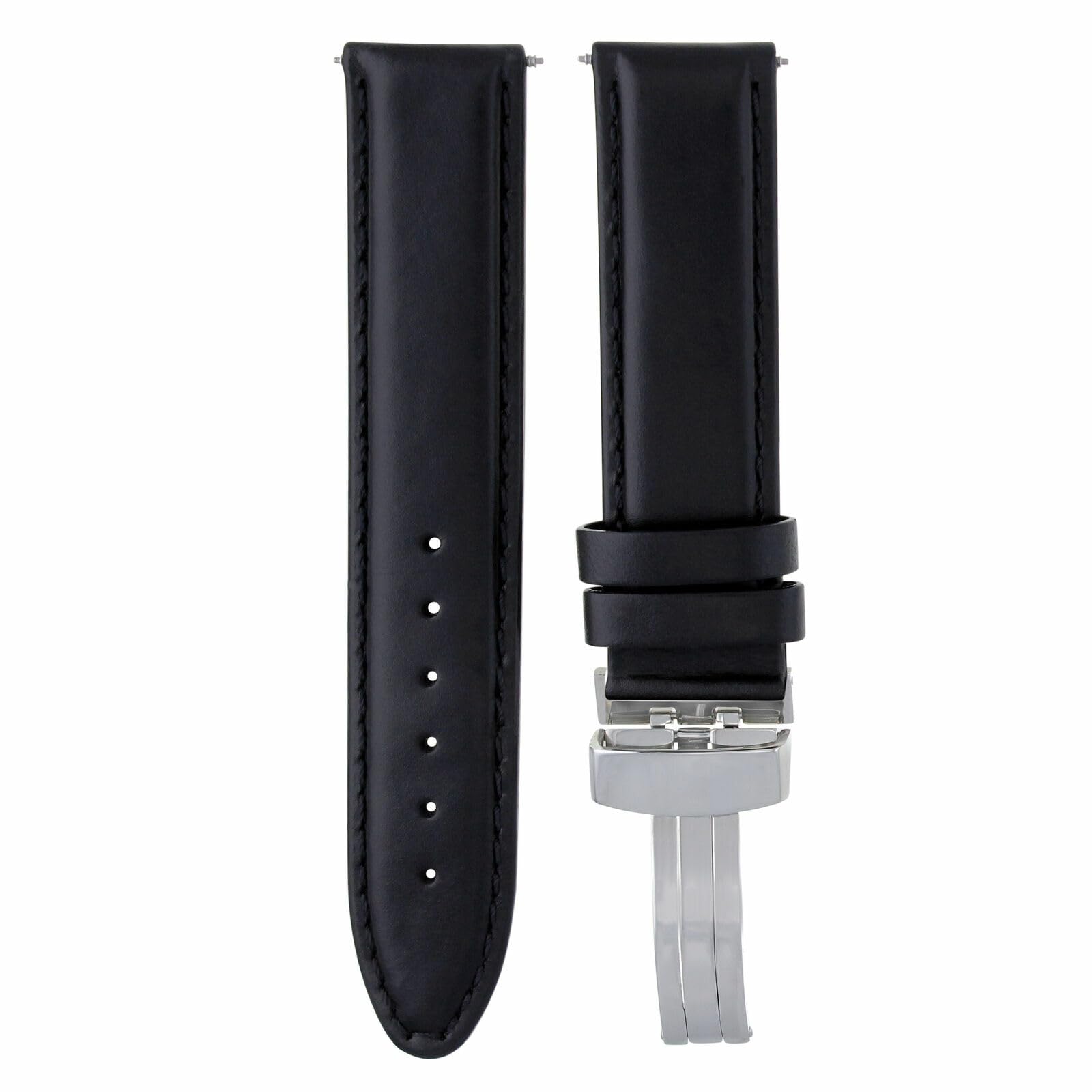18mm/20mm Genuine Leather Watch Band with Deployment Clasp - Waterproof Replacement Strap Compatible with Rolex - Perfect for Business, Casual & Formal Occasions