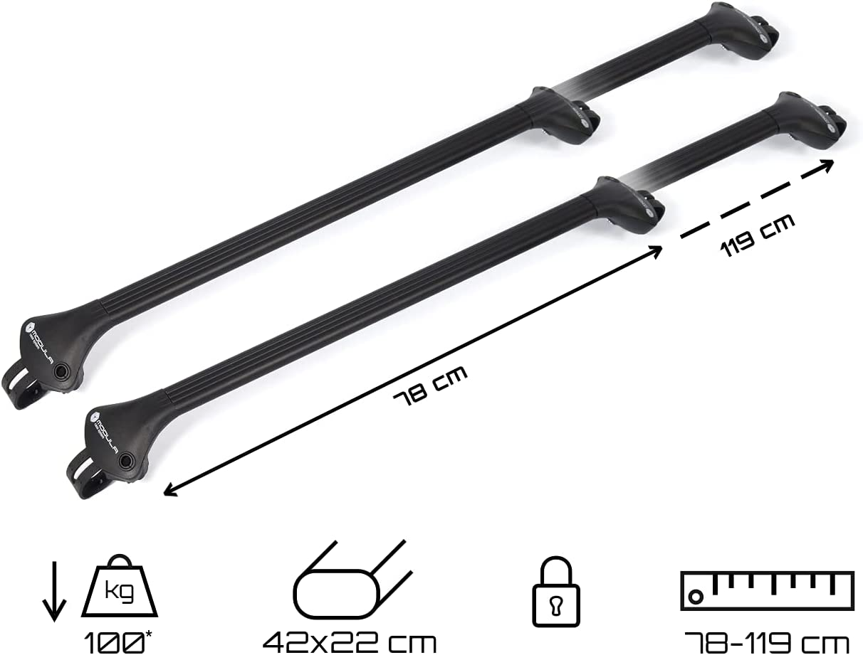 Universal Multi-Fit Crossbars for Cars, SUVs & Trucks - Heavy Duty Roof Rack Cross Bars for Kayaks, Bikes & Cargo - Perfect for Outdoor Adventures & Road Trips