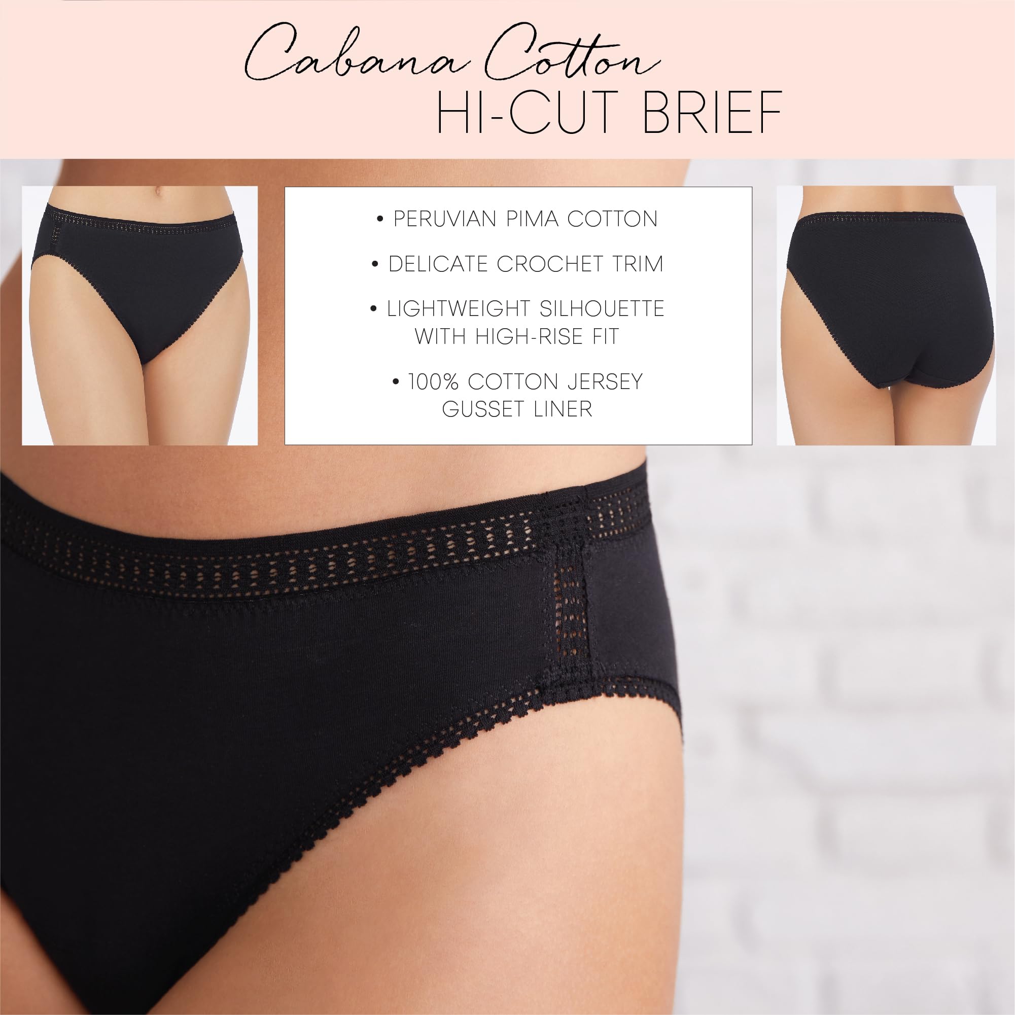 Gossamer Women's Cabana Hi Cut Underwear - Comfortable High Waist Panties for Everyday Wear | Perfect for Yoga, Workout & Lounge