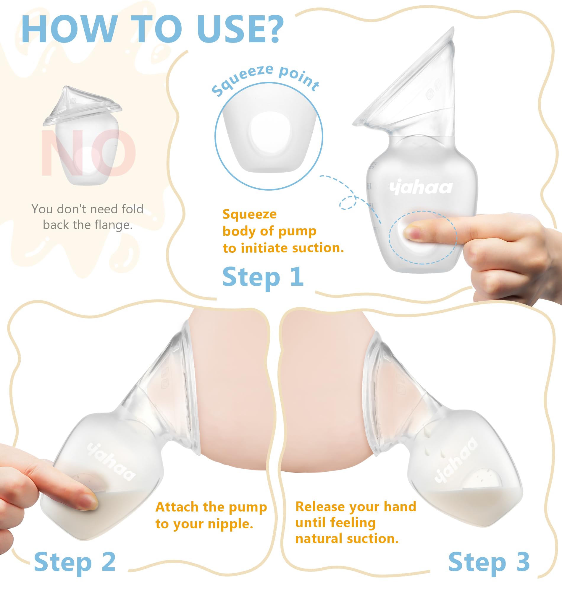 Manual Breast Pump for Breastfeeding Moms - BPA Free, Spill-Proof Valve, 4oz Clear Bottle - Perfect for Travel, Work & On-the-Go Nursing