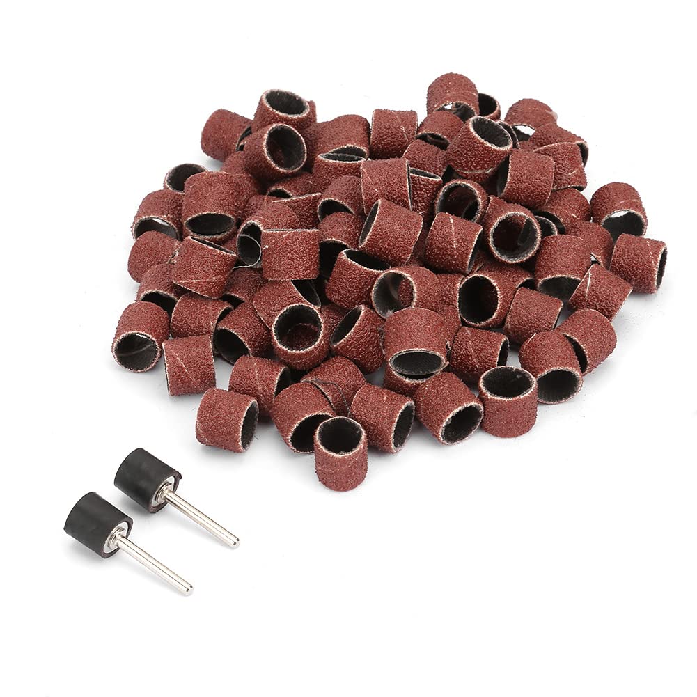 100Pcs 12mm Sandpaper Rings - Abrasive Polishing Wheels for Grinding, Derusting & Metal Polishing - Perfect for DIY, Jewelry Making & Automotive Repair