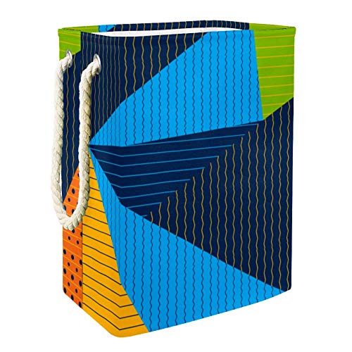 Colorful Geometric Triangle Kids Collapsible Storage Bin - Foldable Toy Organizer for Nursery, Playroom & Closet - Large Capacity Home Organization (Perfect for Toys, Books & Clothes Storage)