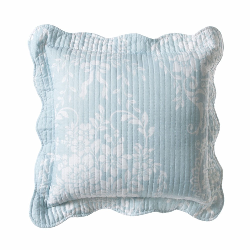 Florence Blue Square Filled Cushion - Soft Decorative Throw Pillow for Sofa, Bed & Home Decor - Perfect for Living Room, Bedroom & Nursery