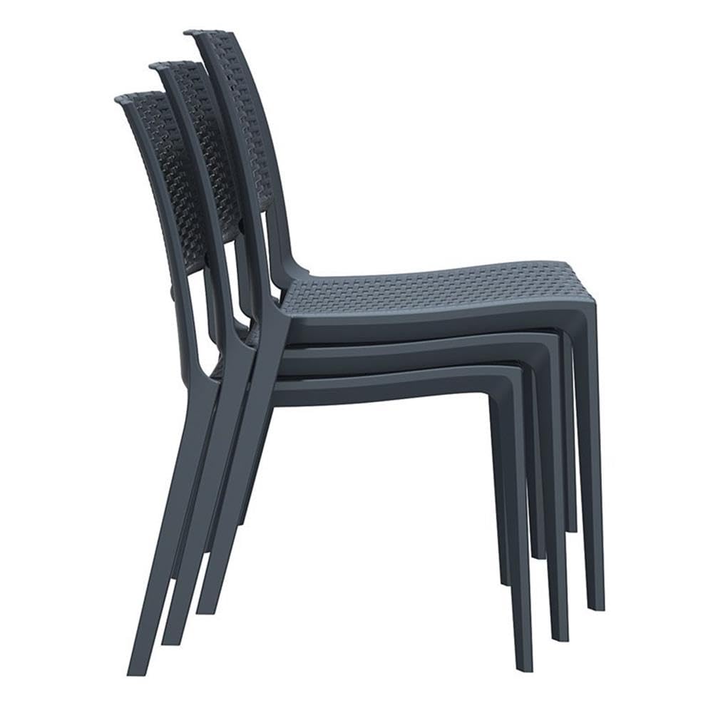 White Verona Resin Wicker-Look Patio Dining Chairs (Set of 2) - Outdoor Garden, Poolside, and Patio Furniture for Relaxing & Entertaining