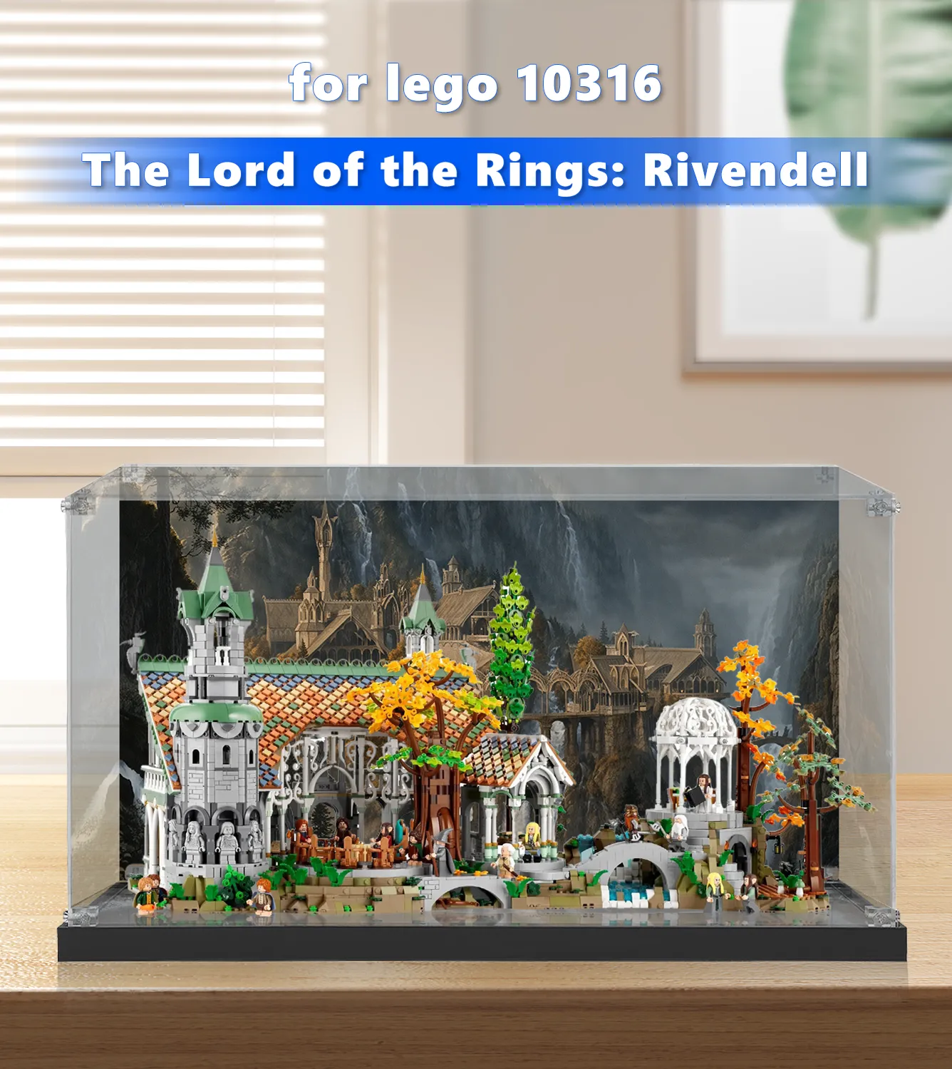 LEGO® Icons The Lord of The Rings Rivendell™ 10316 Display Case - Clear Acrylic Showcase for Collectible LEGO Set - Perfect for Home Decor, Office Display & Gift for LOTR Fans