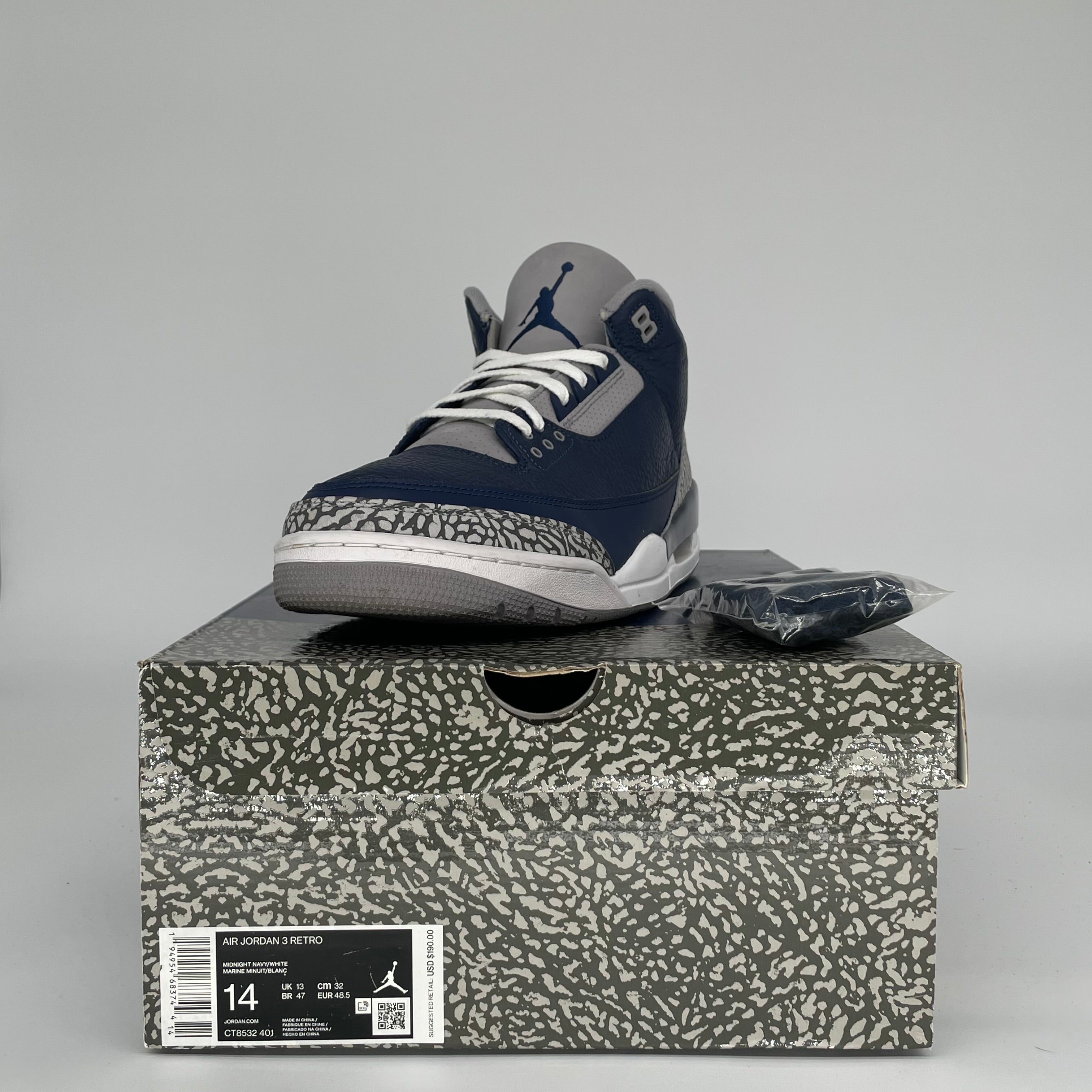 AIR JORDAN 3 GEORGETOWN Basketball Shoes Men's Size 14 - CT8532-401 | Retro Sneakers for Casual Wear & Street Style
