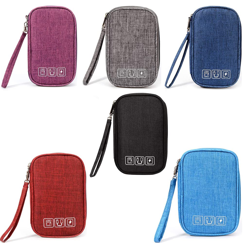 Compact Electronic Cable Organizer Bag - Portable Travel Cord Storage for Charger, Phone, USB, SD Card & Earphones - Perfect for Business Trips & Daily Commute - Black