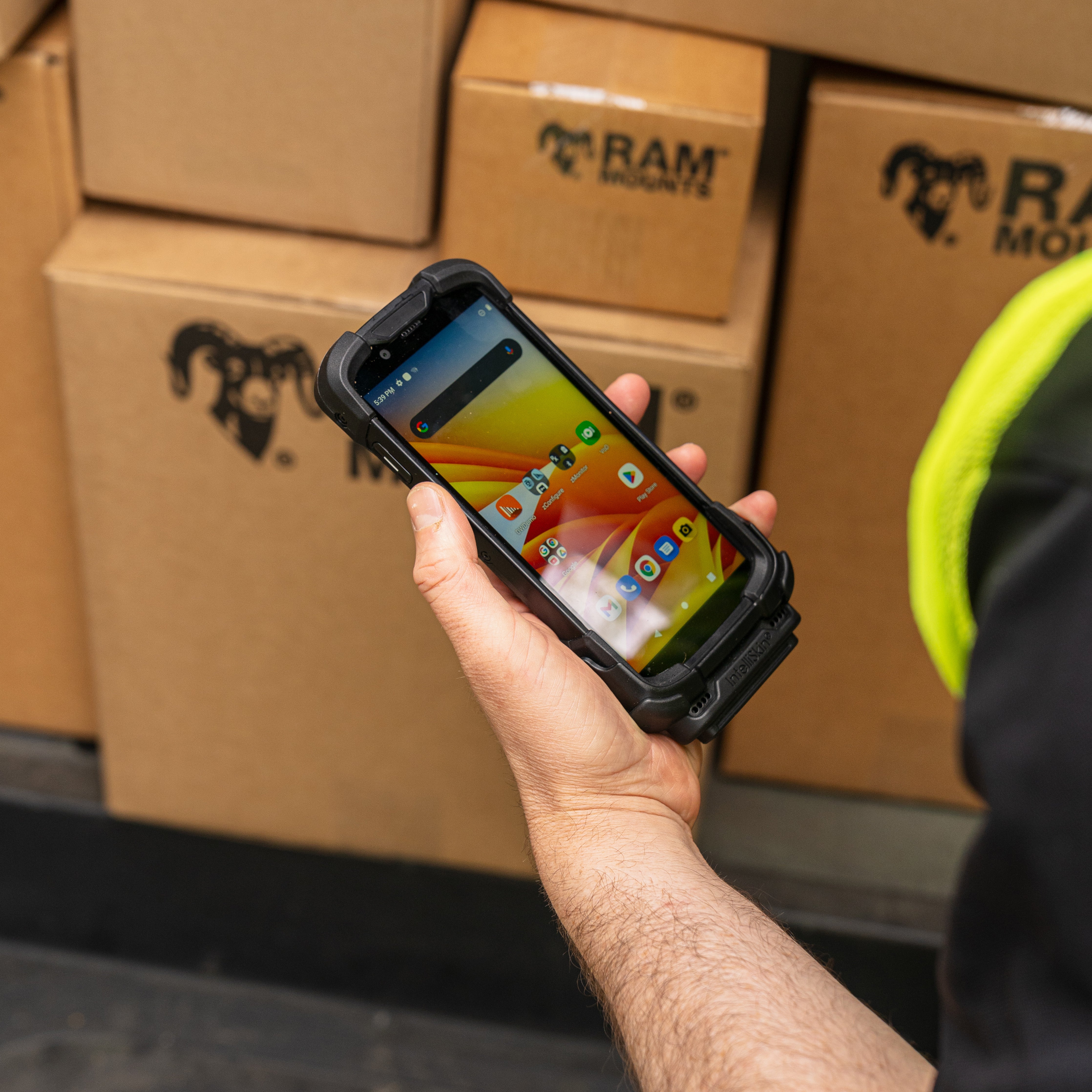 IntelliSkin® Next Gen Protective Case for Zebra TC73/78 - Durable RAM GDS SKIN ZE35 NG - Perfect for Warehouse, Logistics & Retail Scanning