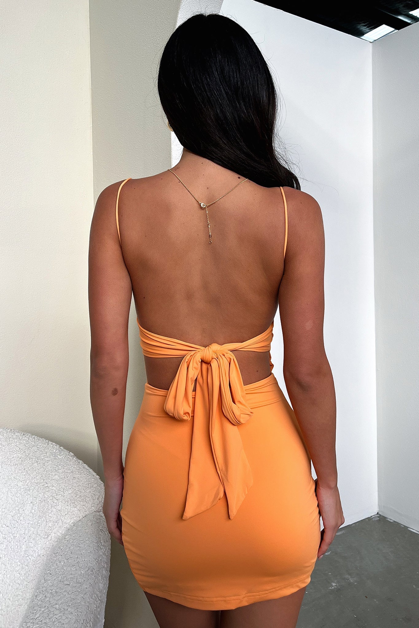 Lahni Orange Dress for Women - Elegant Flowy Summer Maxi Dress | Perfect for Beach Vacations, Date Nights & Casual Outings