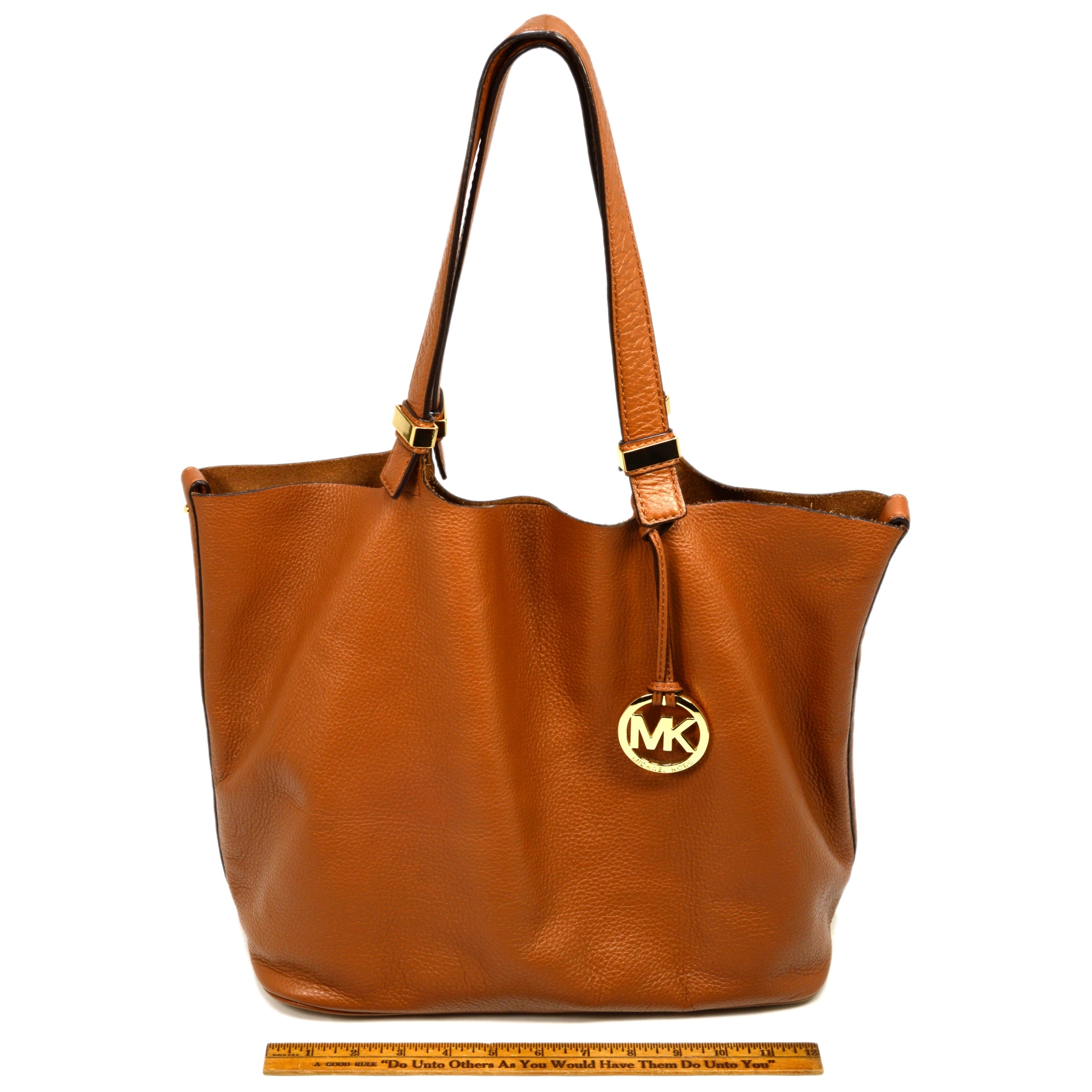 Pre-Owned MICHAEL KORS Colgate Leather Shoulder Tote Bag - Large Brown MK Handbag for Women | Perfect for Work, Travel & Everyday Use