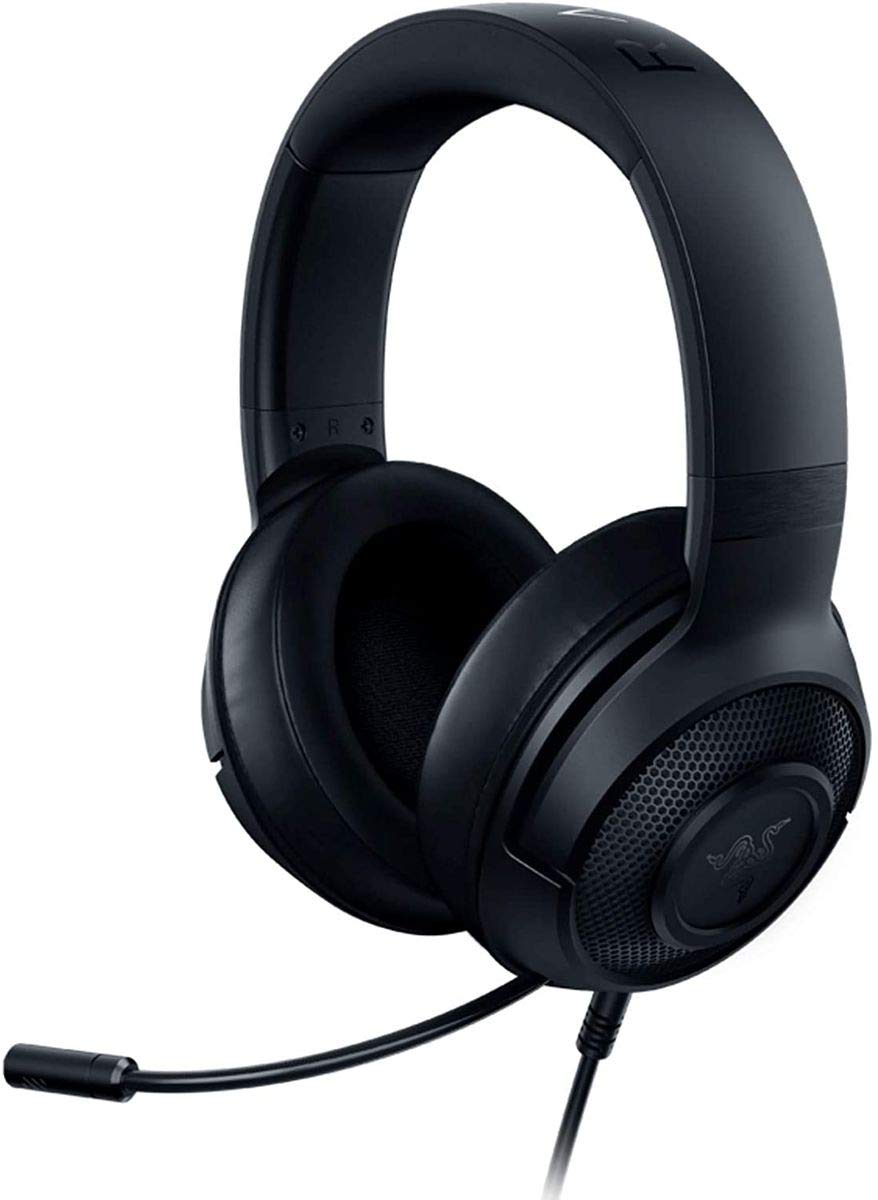 Razer Kraken X Lite Ultralight Gaming Headset with 7.1 Surround Sound - Lightweight Aluminum Frame & Bendable Cardioid Mic - Compatible with PC, PS4, PS5, Nintendo Switch, Xbox One, Xbox Series X/S & Mobile - Black - Perfect for Competitive Gaming, Streaming & Online Chat