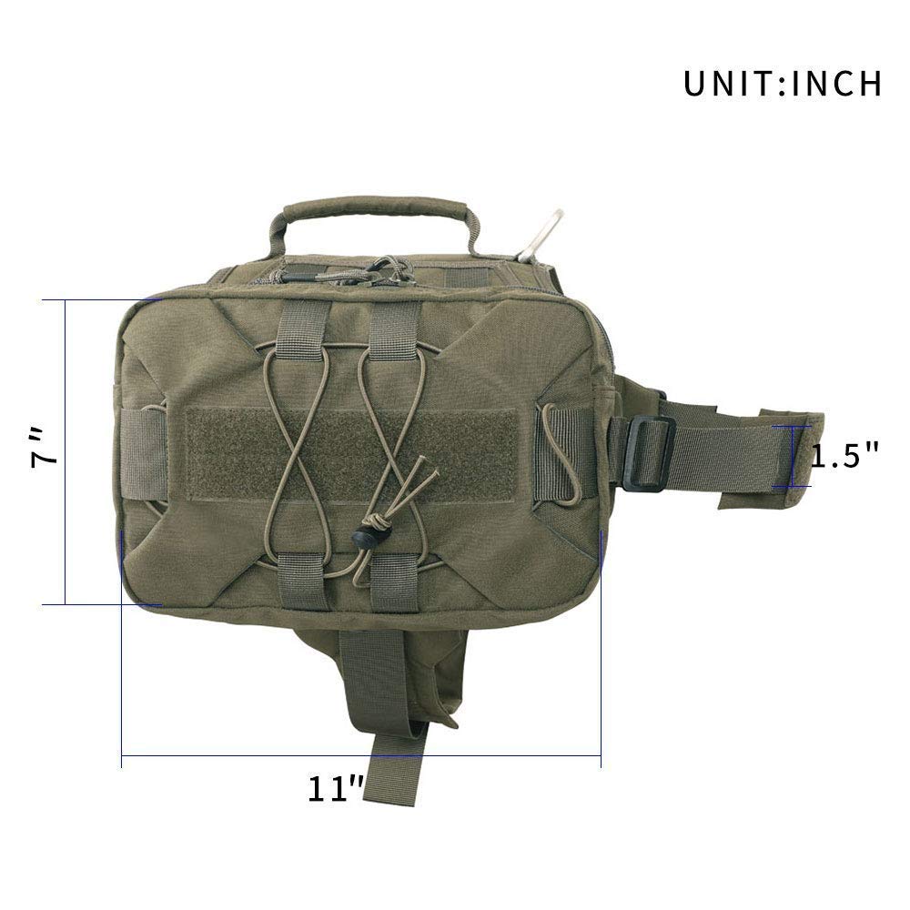 **Tactical Bungee Dog Leash - Adjustable Dog Pack with Handle, Hound Dog Saddle Bag Backpack for Hiking, Camping & Outdoor Adventures**