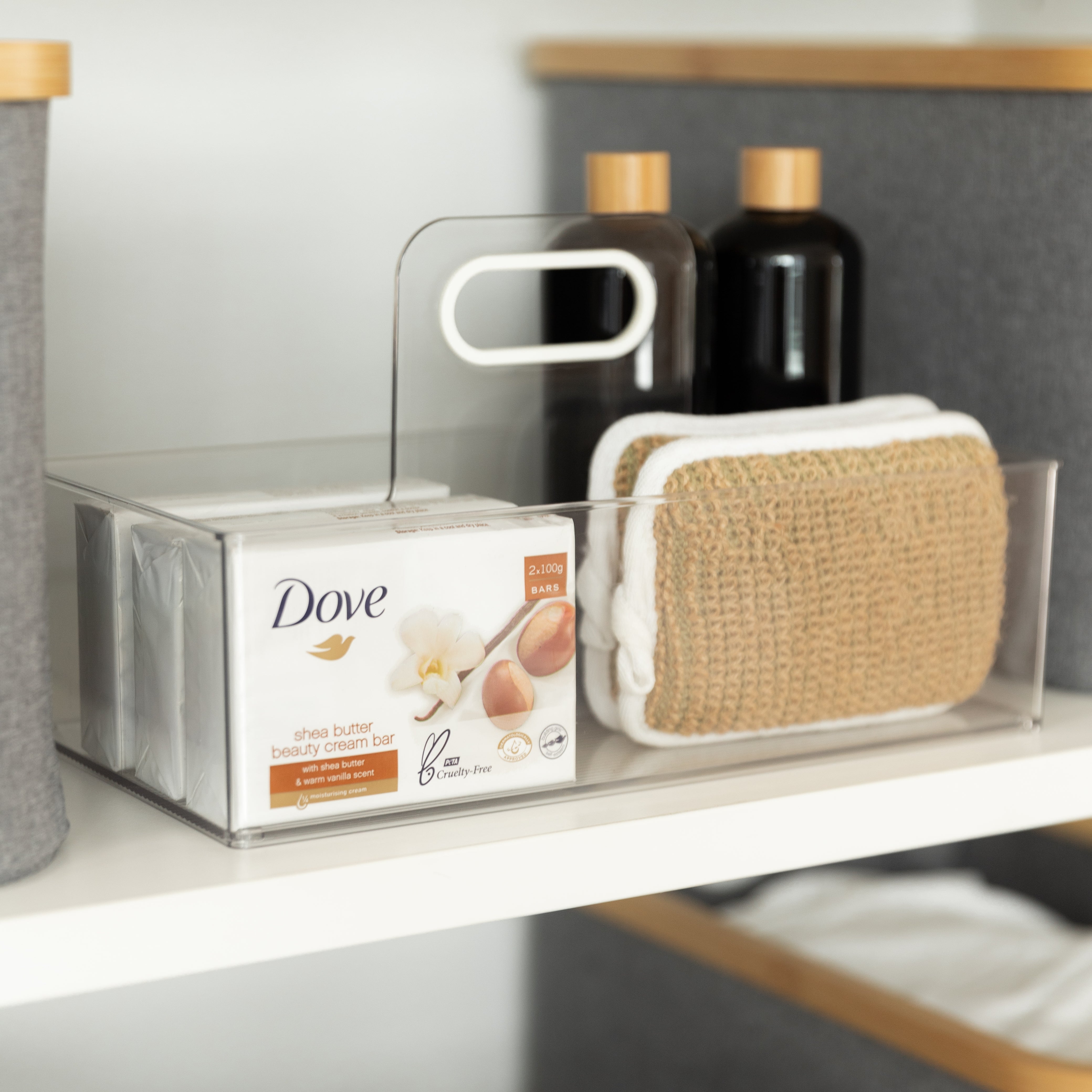 Clear Plastic Organizer Caddy for Bathroom, Kitchen & Office Storage - Perfect for Makeup, Utensils & School Supplies