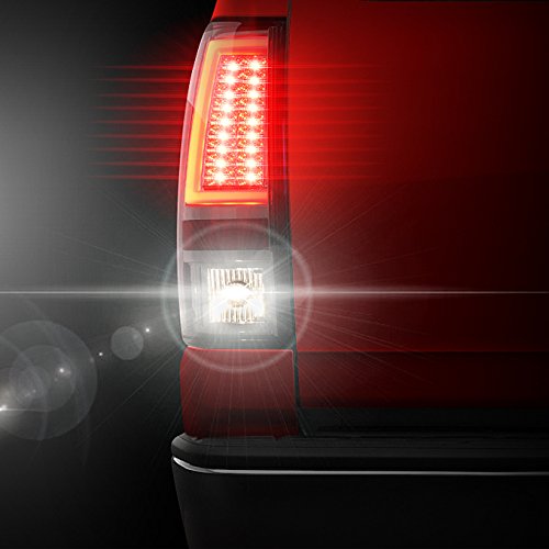 AKKON Smoked V2 LED Tube Tail Lights & Brake Lamps for 1999-2002 Chevy Silverado 1500/2500 & 1999-2006 GMC Sierra Pickup Truck - Durable & Stylish Upgrade for Night Driving & Enhanced Visibility