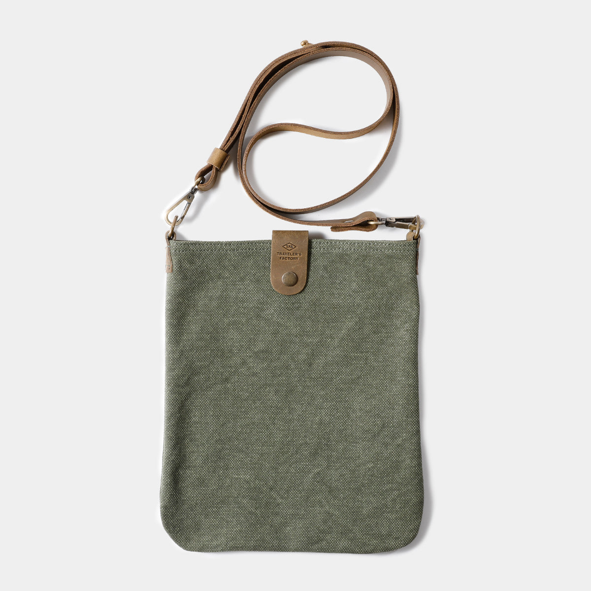 TRAVELER'S COMPANY Canvas Shoulder Bag - Compact S Size in Olive Green | Perfect for Daily Commute, Weekend Trips & Minimalist Travel Accessories