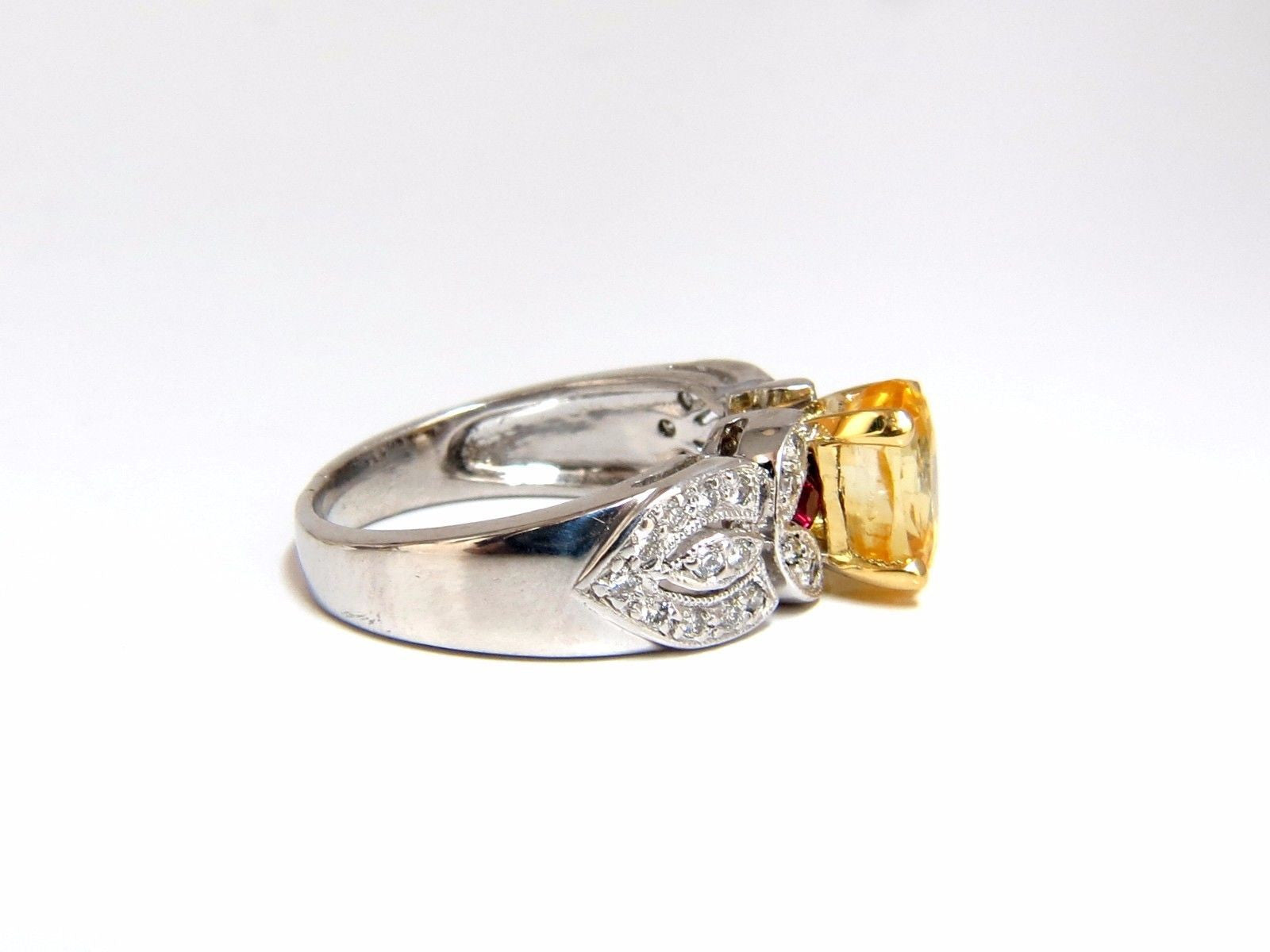 3.28 Carat Natural Yellow Sapphire Diamond Ring in Platinum - Elegant Engagement & Wedding Jewelry for Women