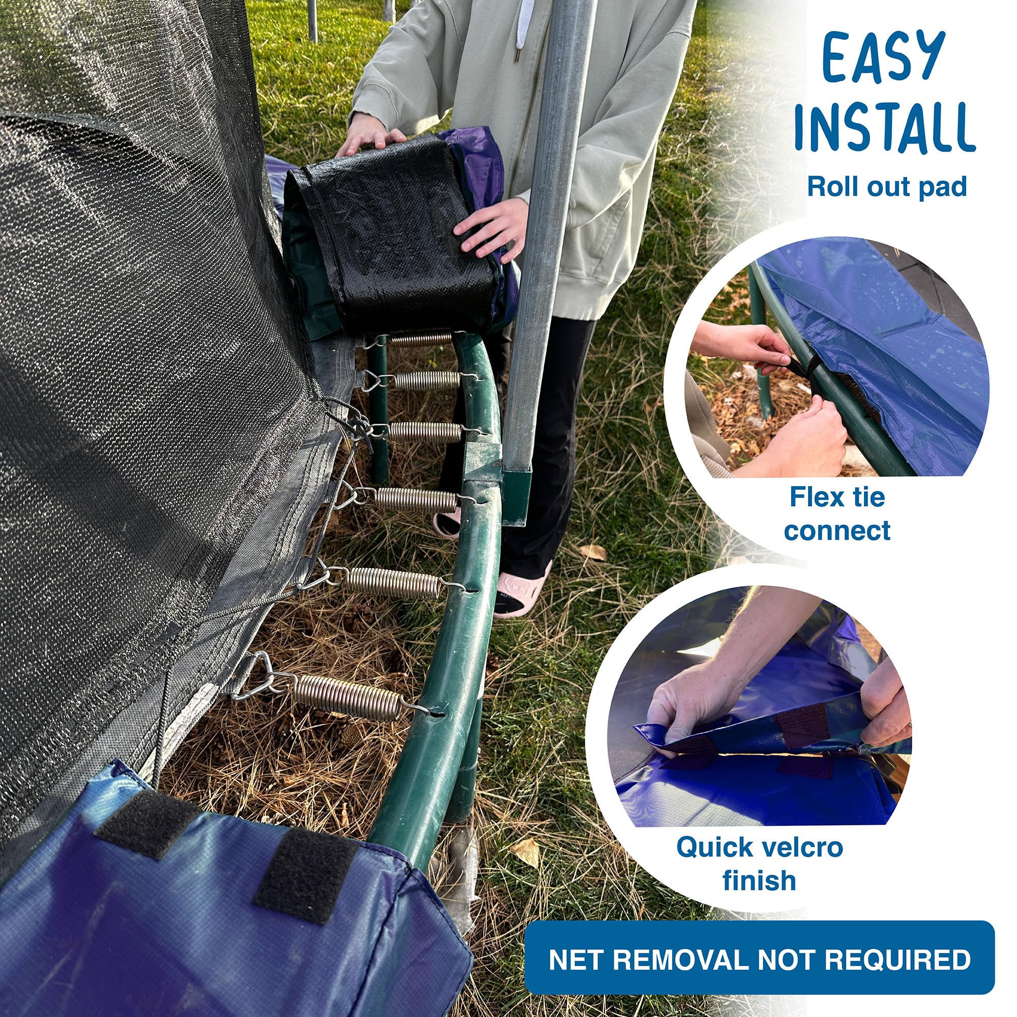 15ft Trampoline Spring Cover - Universal Replacement Pad for Round Frame Trampolines | Easy Installation, Durable & Weather-Resistant | Perfect for Backyard, Park, and Outdoor Family Fun