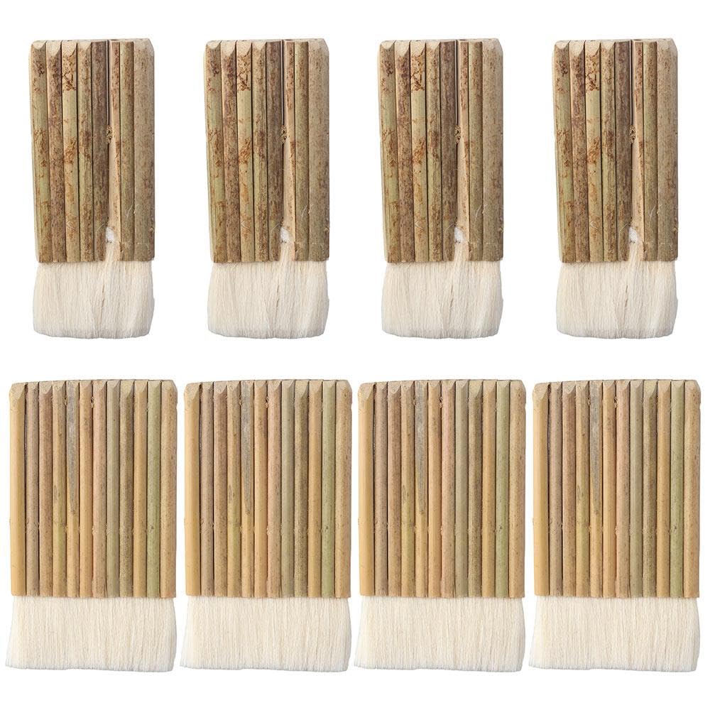 8Pcs Professional Watercolor Hake Brushes - Natural Sheep Hair Paint Brushes for Ceramic Pottery Painting, Oil & Acrylic Art - Perfect for Artists, Beginners & DIY Craft Projects