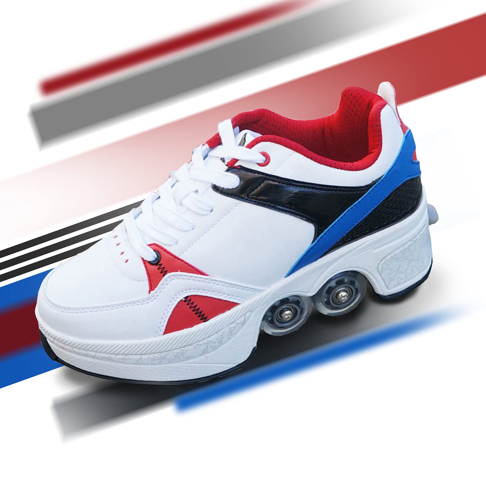 Best Multifunctional Roller Skates for Adults & Kids - Convertible 2-in-1 Walking & Skating Shoes with Double-Row Wheels | Perfect for Parkour, Outdoor Sports, Fitness & Daily Commuting
