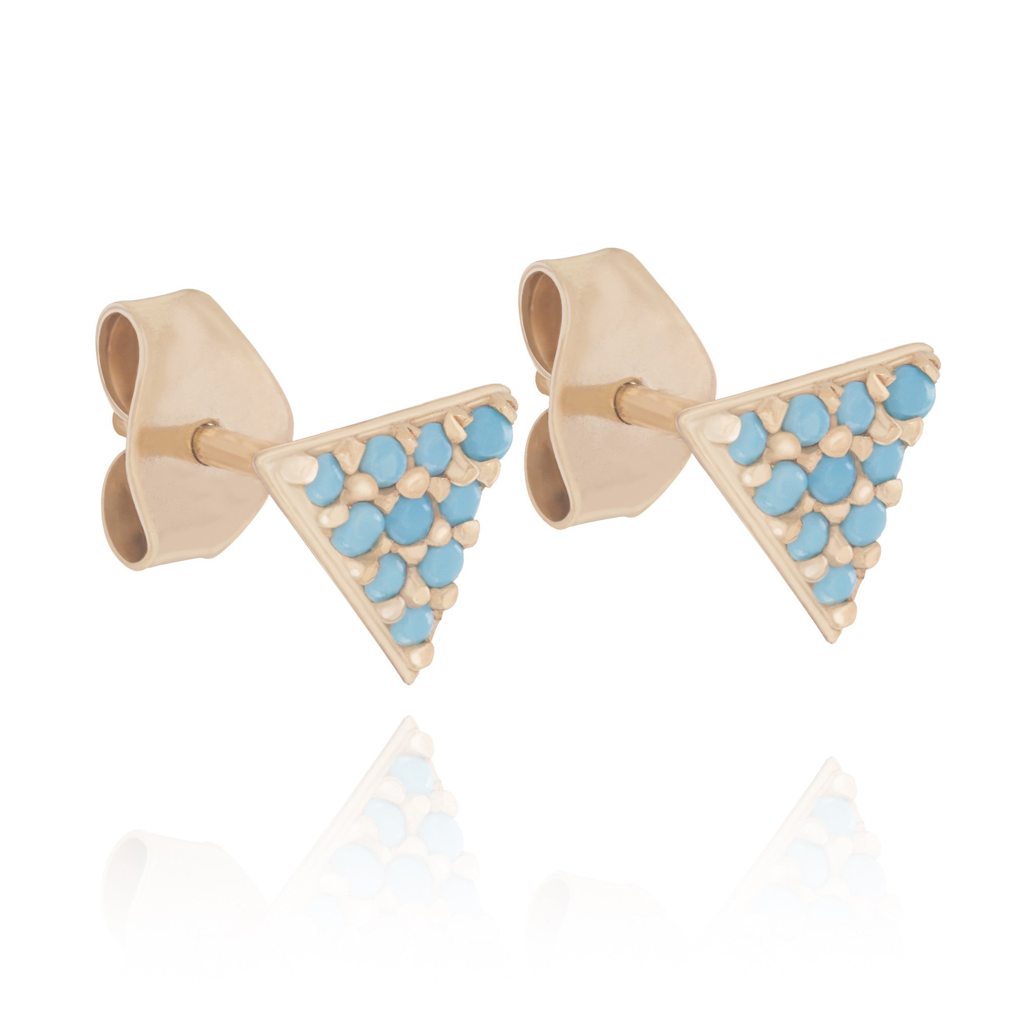 Turquoise Triangle Stud Earrings for Women - Dainty Boho Jewelry for Everyday Wear & Special Occasions
