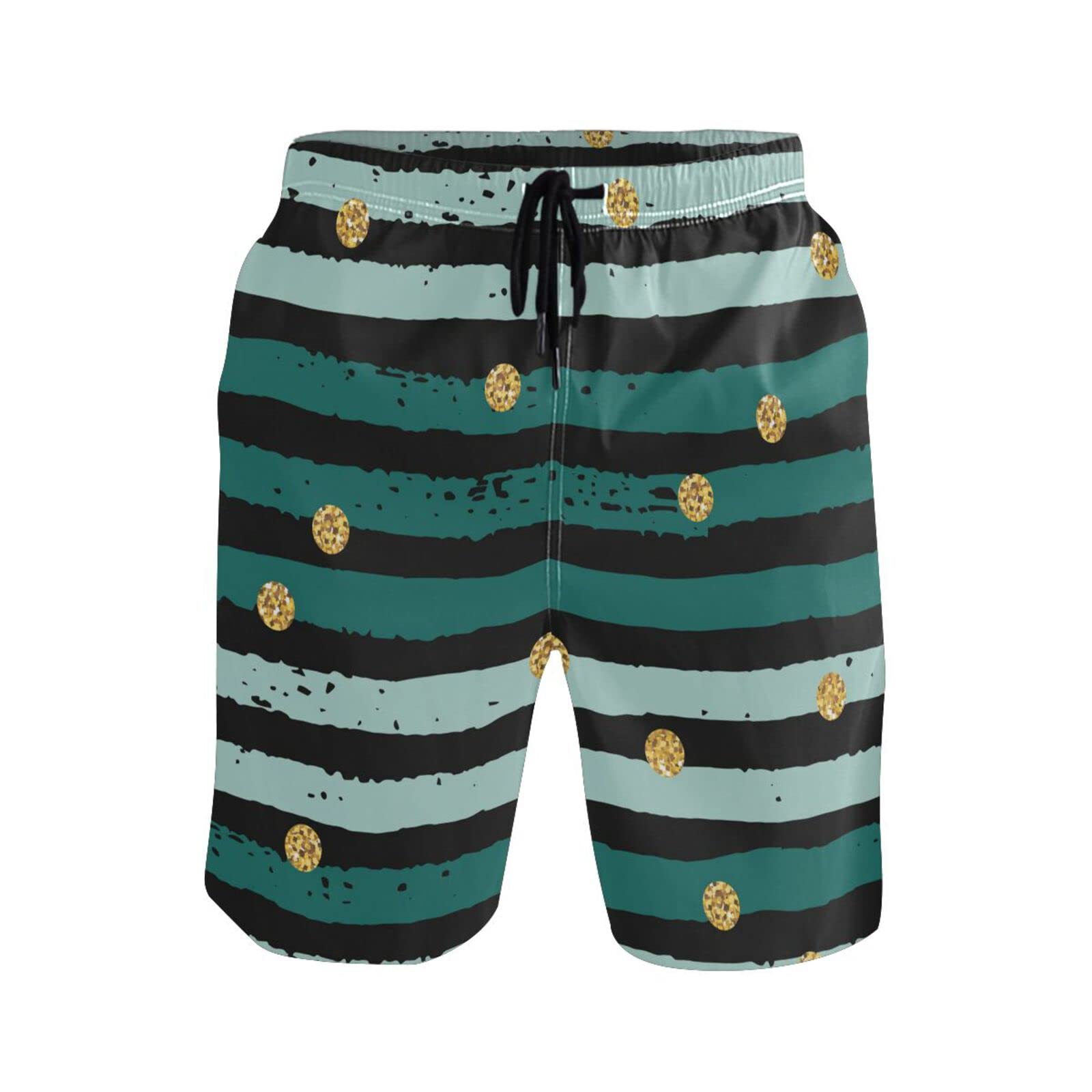 **Men's Striped Swim Trunks - Quick-Dry Beach Shorts with Pockets | Perfect for Swimming, Surfing & Summer Vacations**