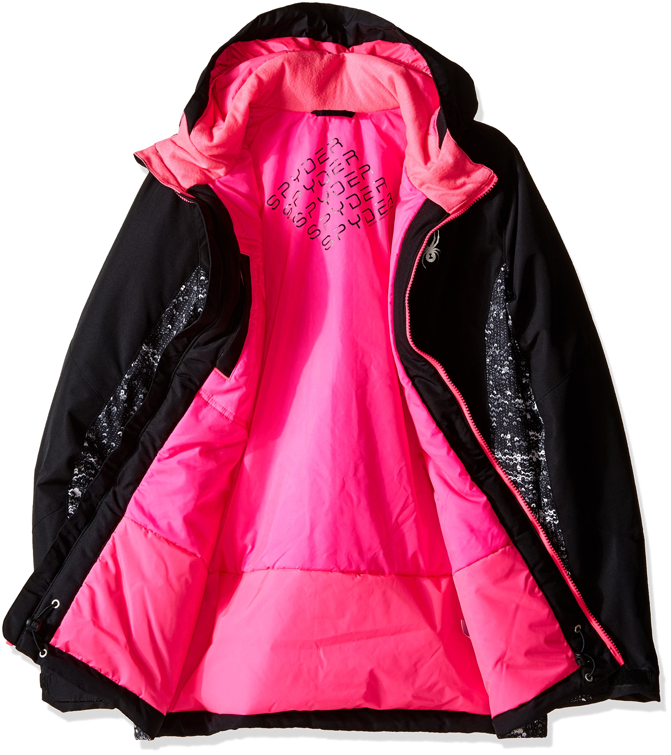 Spyder Girls' Charm Jacket - Waterproof Windbreaker for Outdoor Activities, Hiking & School - Stylish & Comfortable Winter Coat for Teens