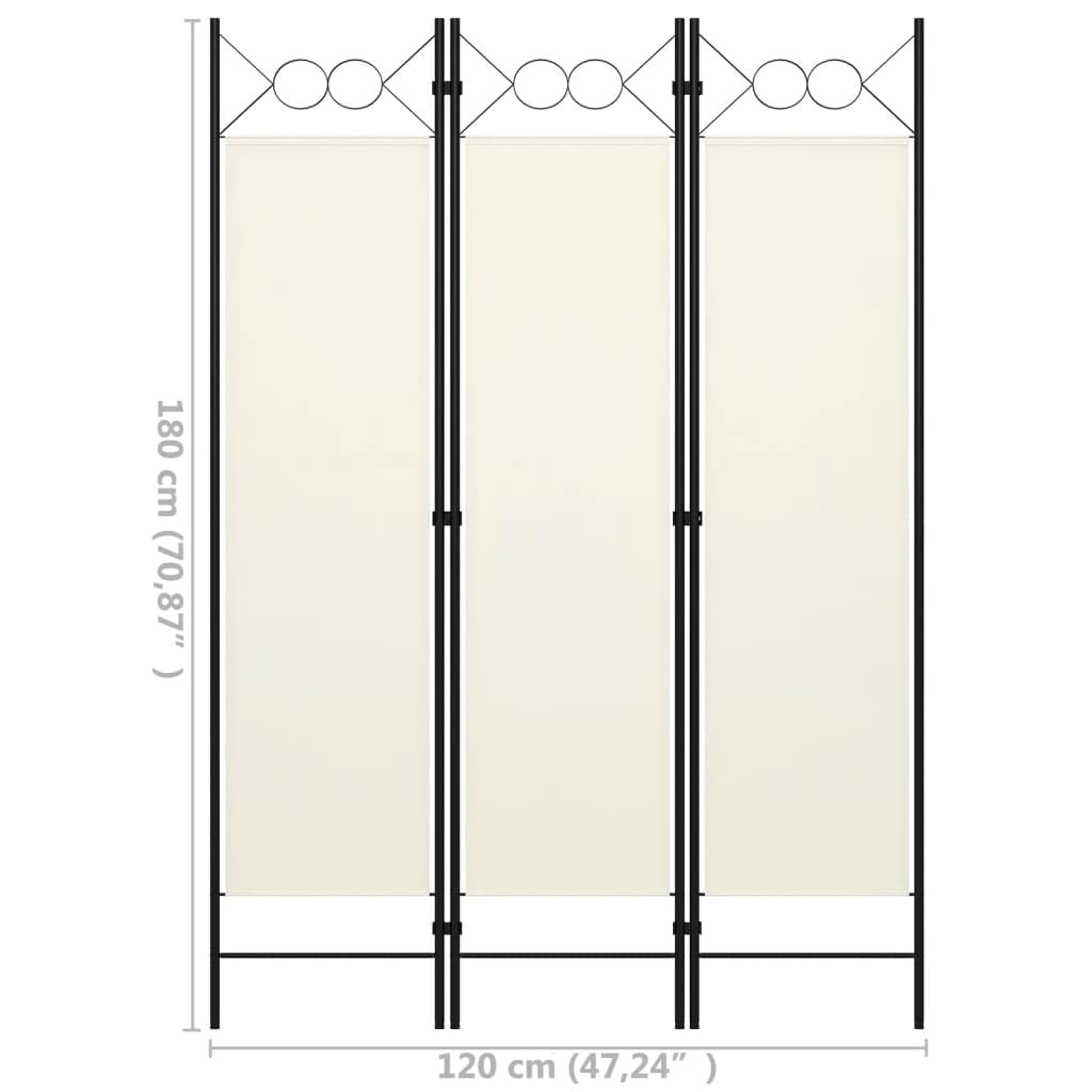 3-Panel Folding Room Divider Screen - 47.2
