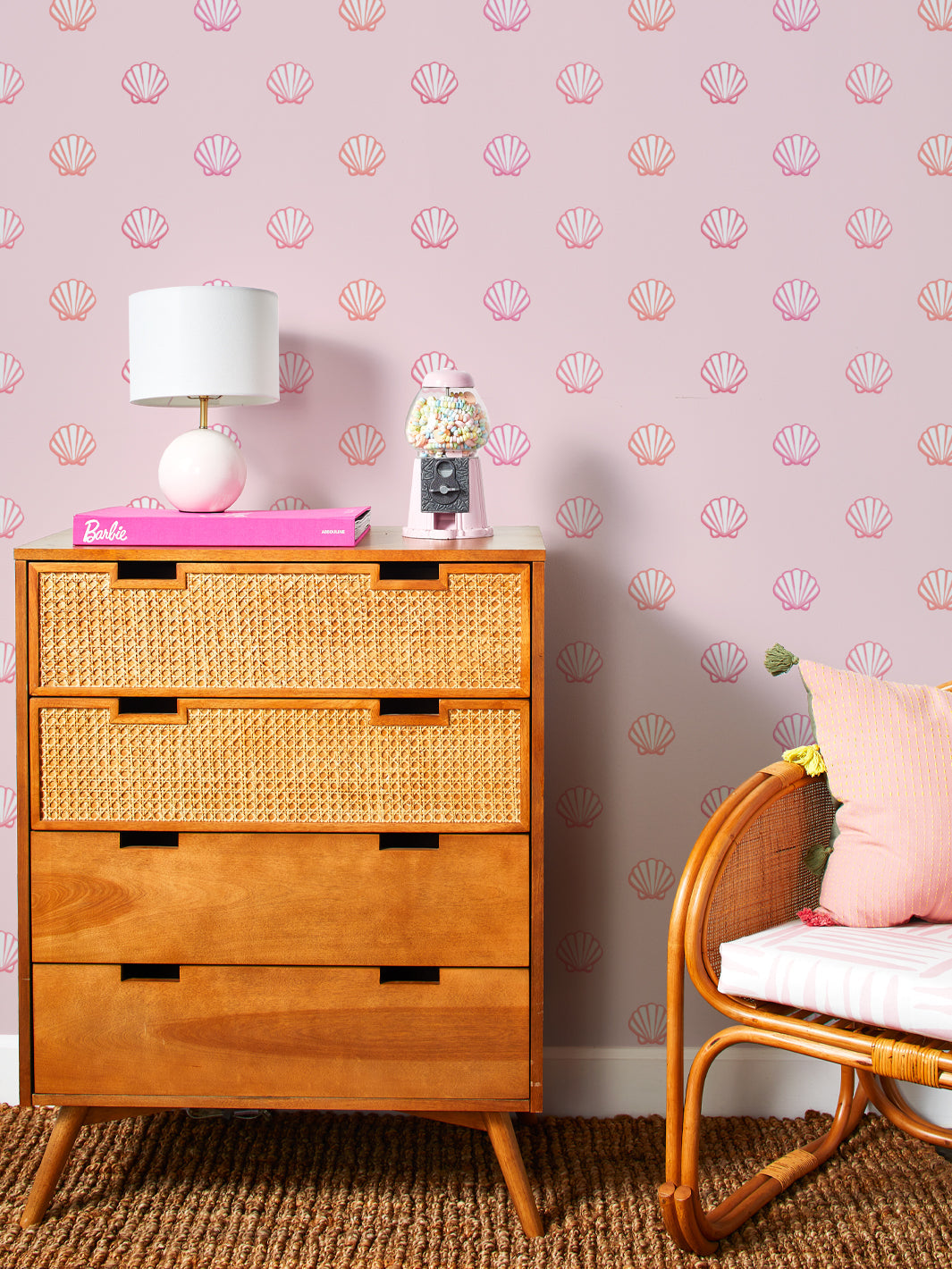 Barbie™ Shells Wallpaper - Pink & Glittery Room Decor for Girls | Perfect for Bedroom, Playroom & Nursery