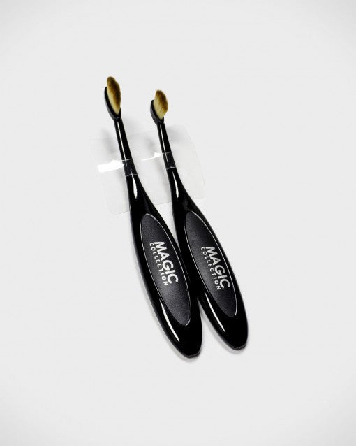 2-Piece Oval Blending & Contouring Brush Set - Flat Kabuki Makeup Brushes for Flawless Foundation & Powder Application - Perfect for Professional Makeup Artists & Beauty Enthusiasts