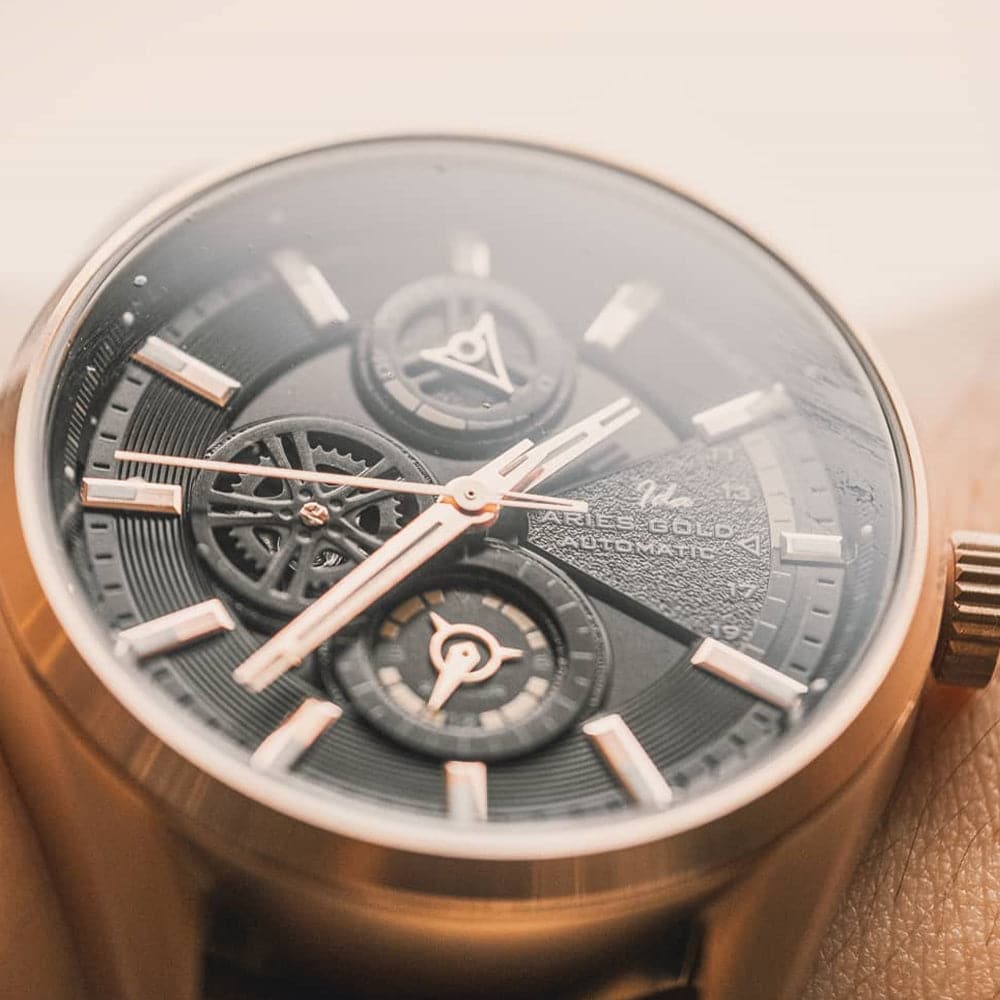 ARIES GOLD 500PCS Limited Edition Roadster G 9021 RG BK Men's Luxury Watch - Perfect for Business, Formal Events & Gift Giving