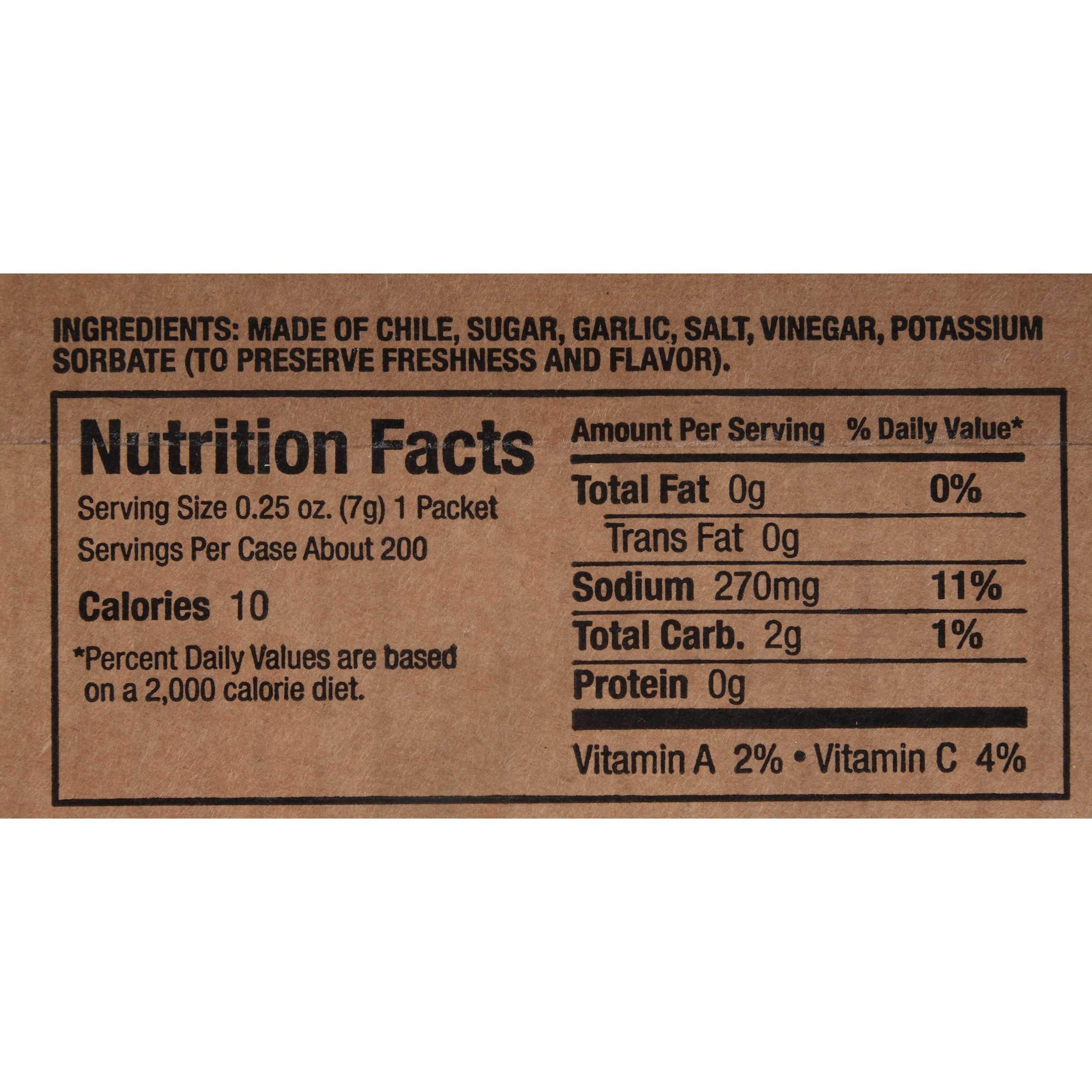 Texas Pete 7 Gram Sriracha Hot Chili Sauce Packets (200 Count) - Perfect for Restaurants, Takeout Meals, and On-the-Go Spicy Food Lovers
