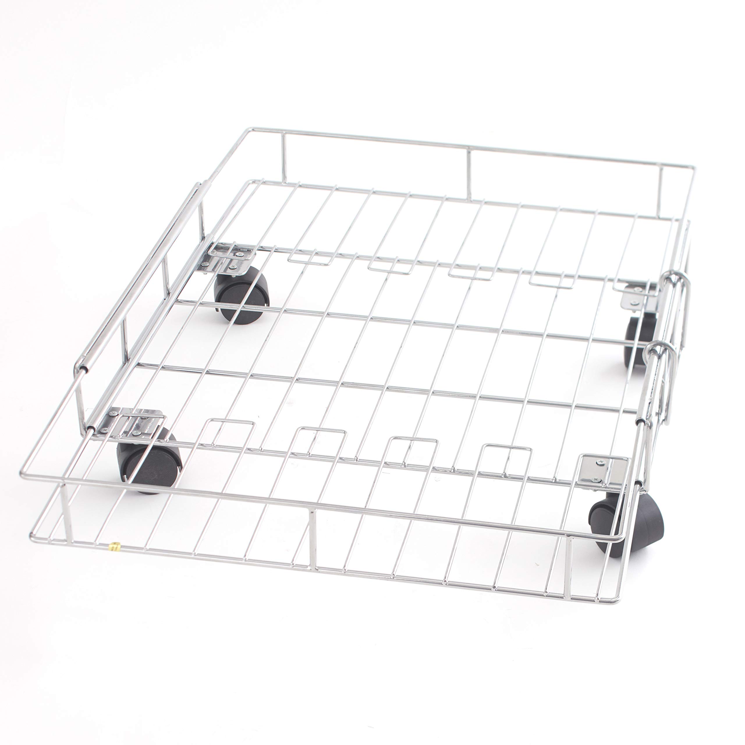 Expandable Rolling Metal Storage Basket for Home & Kitchen - Silver, Space Saving Organizer